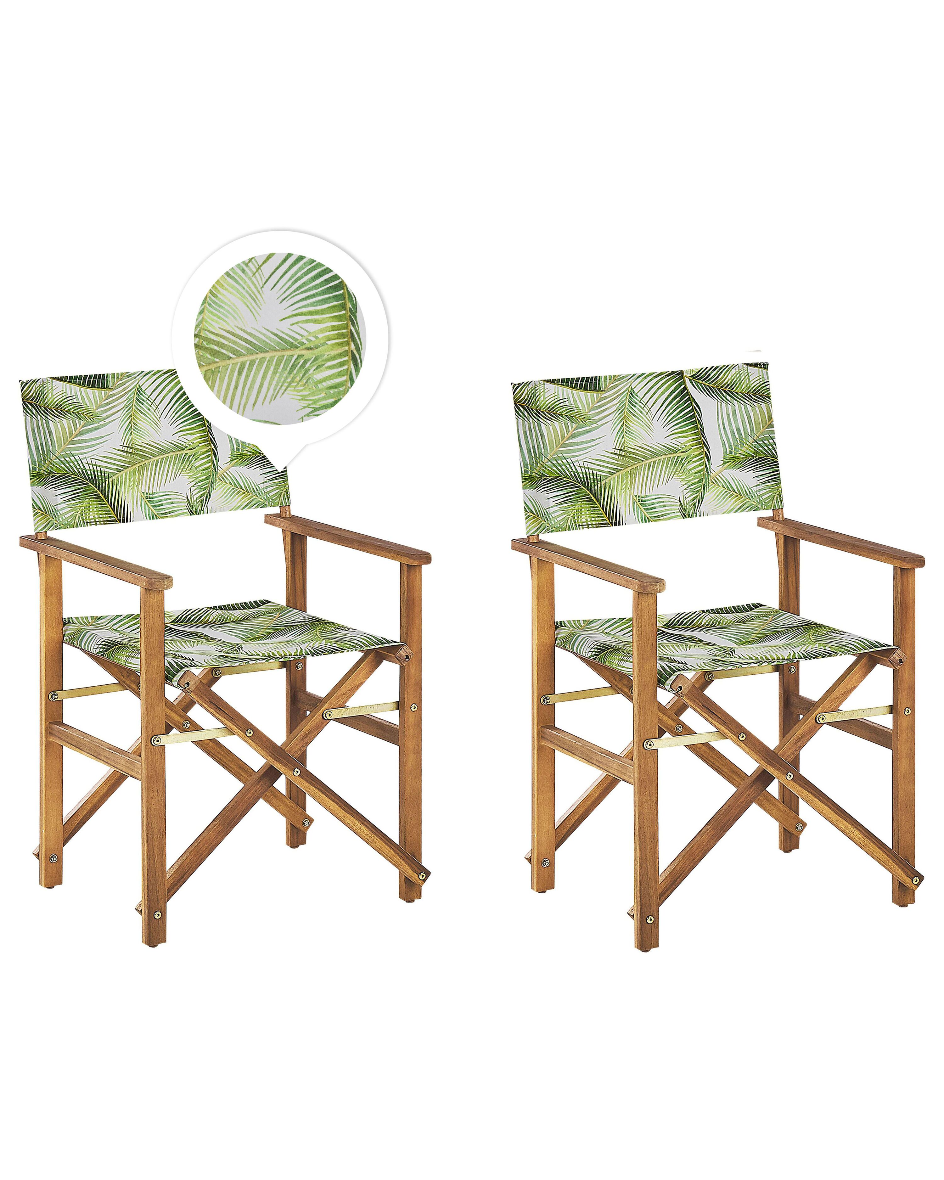 Set of 2 Garden Chairs CINE Acacia Wood Light Green
