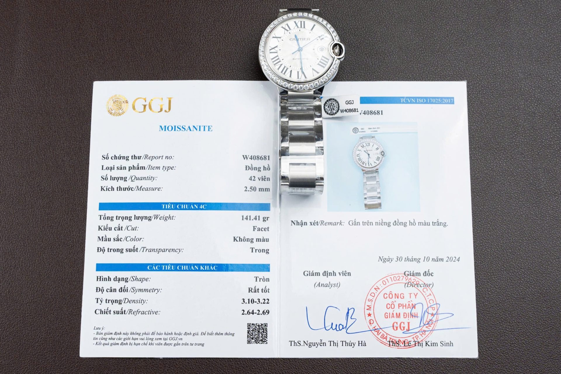 Cartier Ballon Bleu WE9009Z3 White Dial Replica Watch Bezel Diamond Moissanite AF Factory 42mm - Elite Watch Atelier