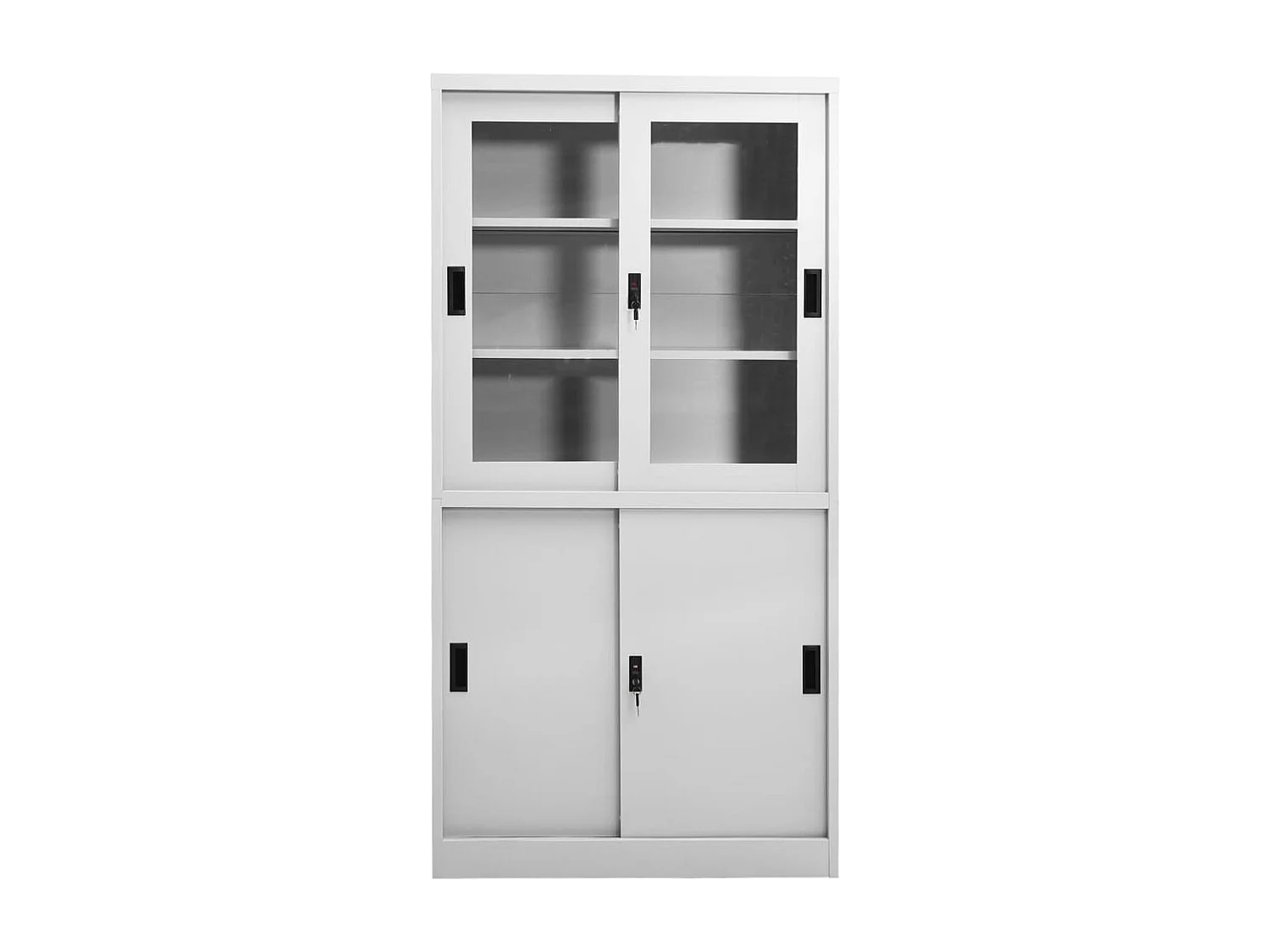 Armoire à bureau porte coulissante Gris clair 90x40x180 Acier 2