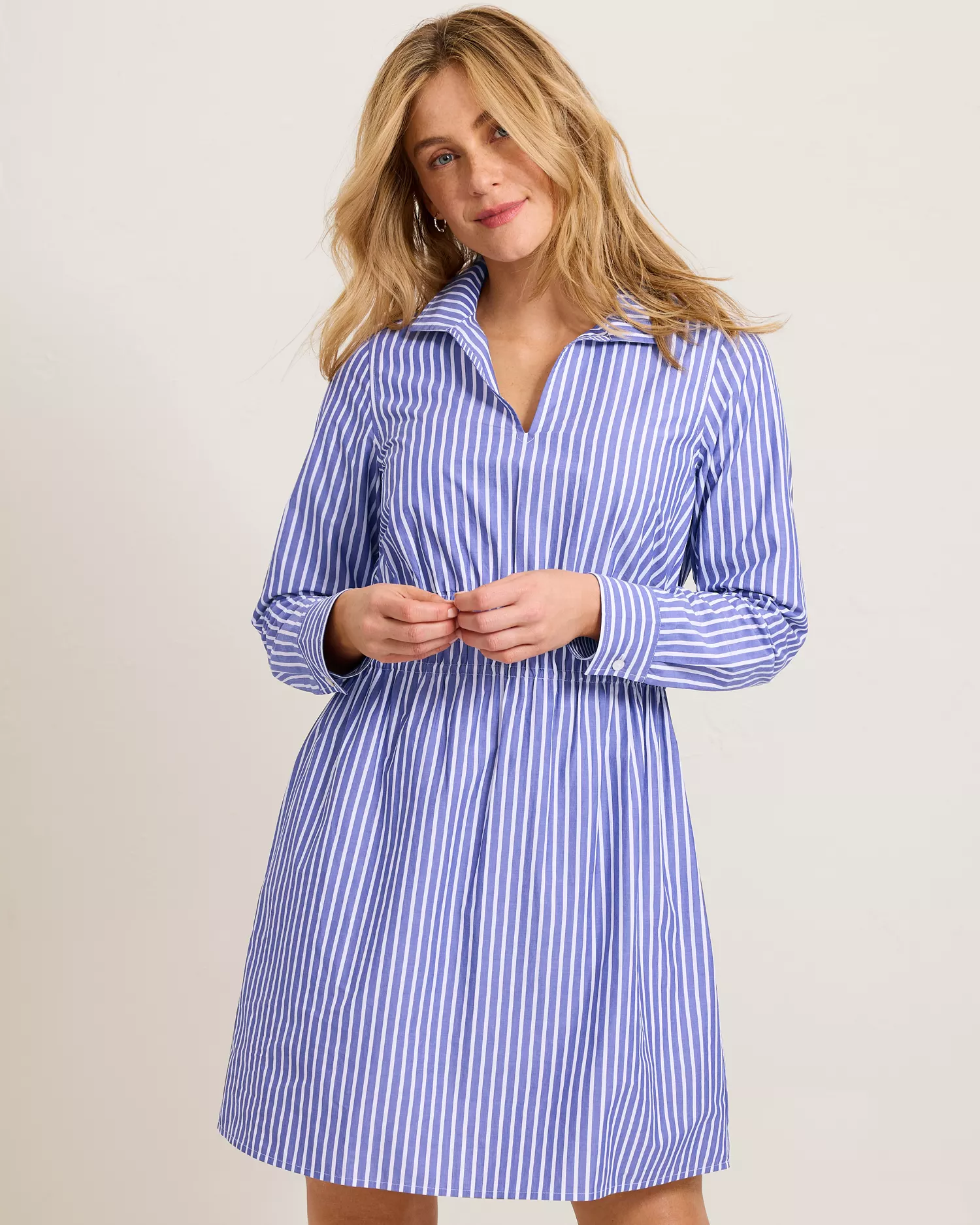 Harbor Isle Long-Sleeve Shirt Dress - Blue