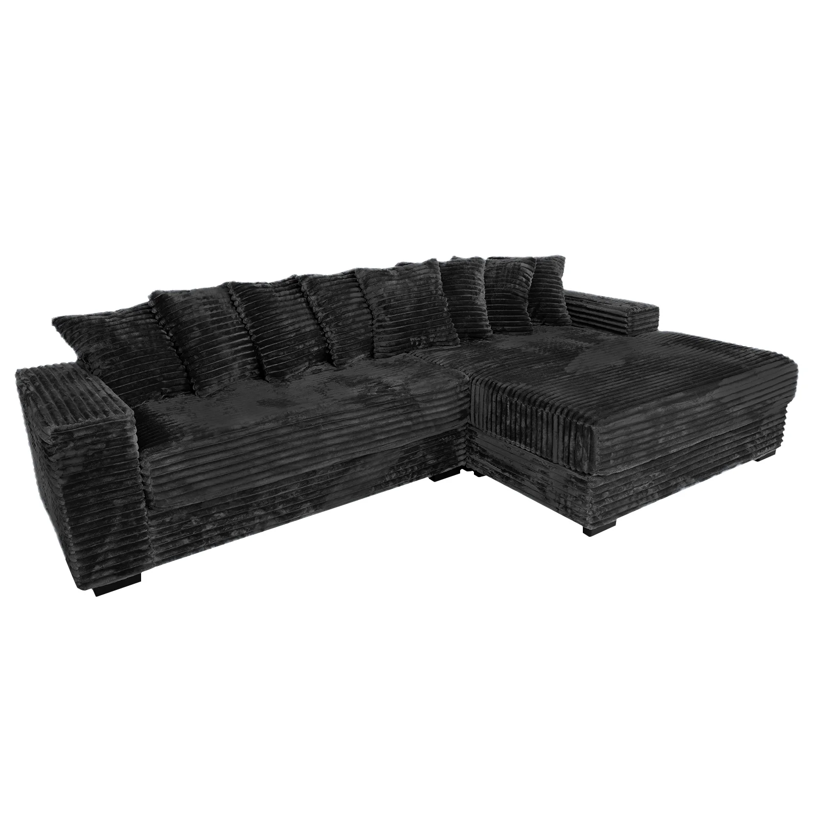 Advwin 110" Oversized L Shaped Sofa with Chaise, Comfy Plush 2-Piece L-Shaped Sectional Couches with 8 Pillows, Soft Fluffy Upholstered Sofa Bed for Living Room Apartment Bedroom, Light Gray - Image 23