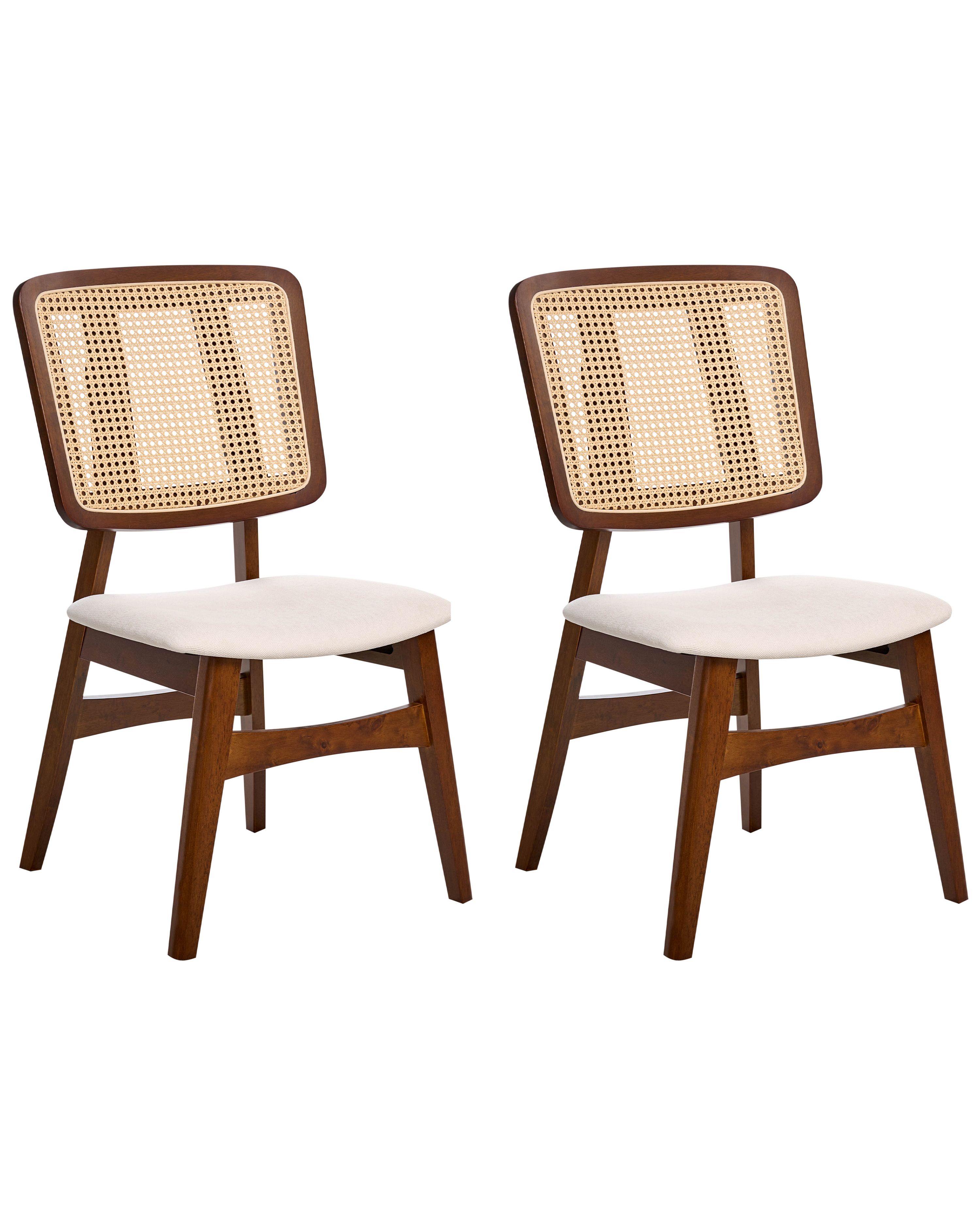 Set of 2 Dining Chairs ALCOVA Wood Brown