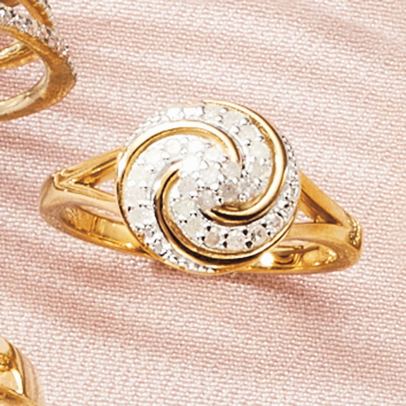 Diamond-Accented Round/Swirl Ring - MIDNIGHT VELVET CATALOG