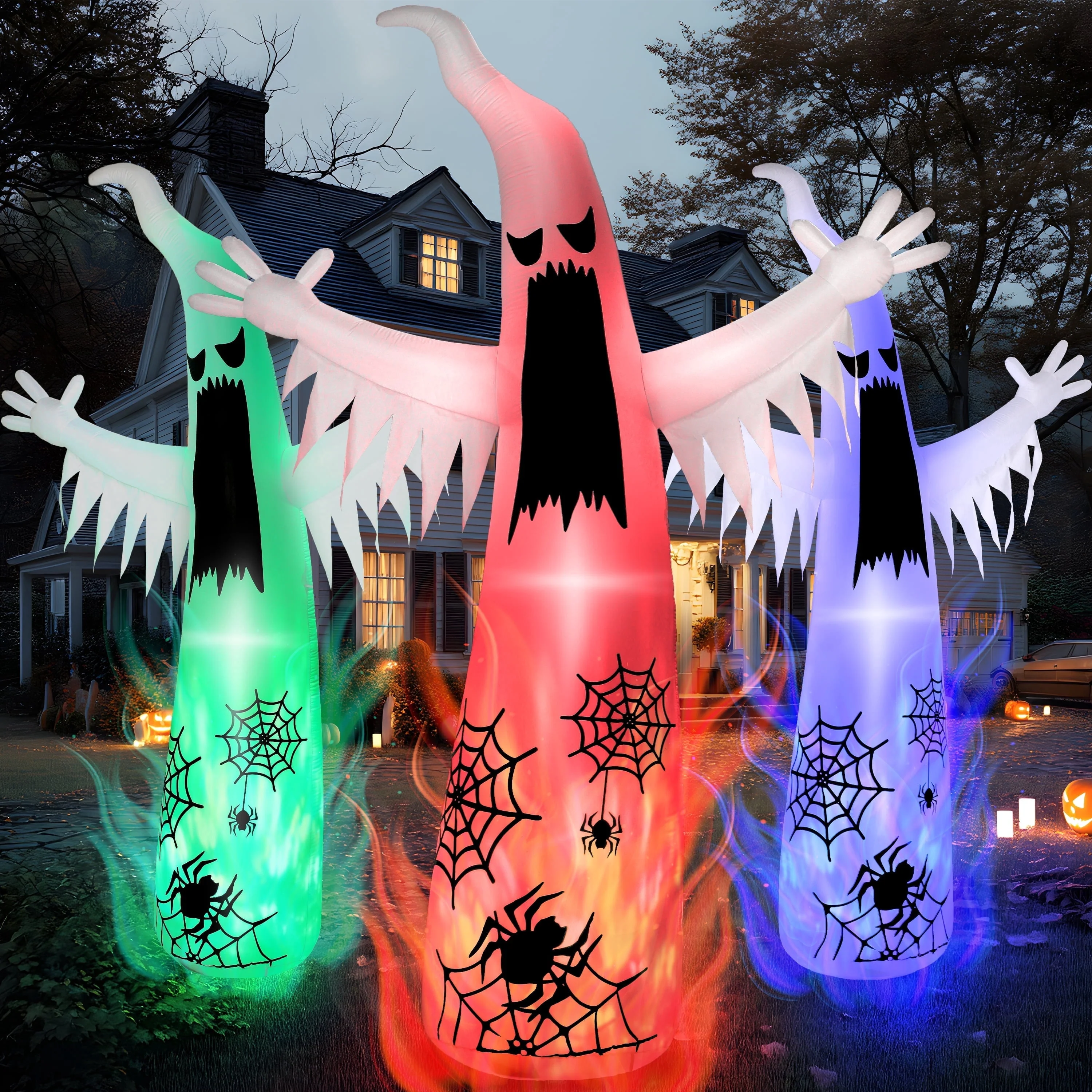 Joyfy 12ft Halloween Ghost Inflatable, Giant Ghosts inflatables with Build-in LEDs Outdoor Decorations, Blow Ups Halloween Yard Inflatables - Image 2 Joyfy 12ft Halloween Ghost Inflatable, Giant Ghosts inflatables with Build-in LEDs Outdoor Decorations, Blow Ups Halloween Yard Inflatables - Image 2