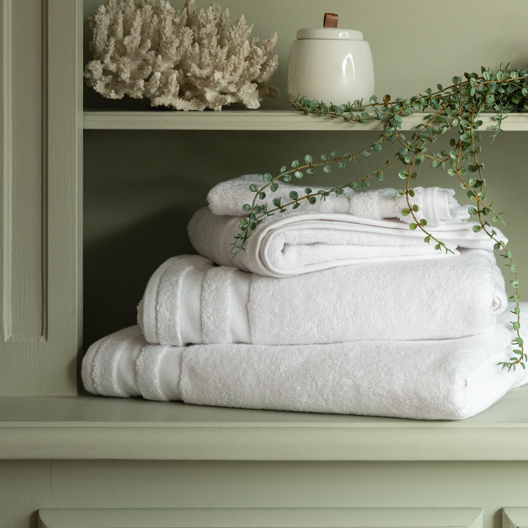 RIVIERA - Lot de 2 gants de toilette qualité hôtelière en coton - blanc