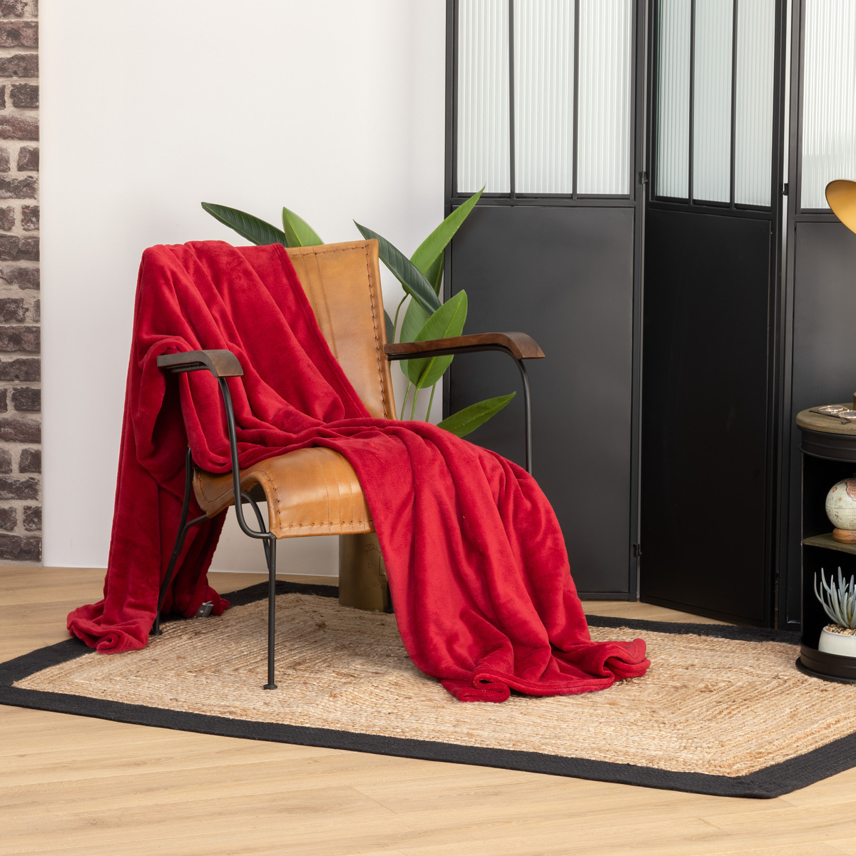 Microfibre plaid Red, 180x230 cm