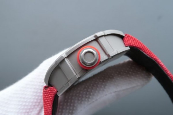 Replica Richard Mille RM027 SS Skeleton Dial Gray Inner Bezel Red Nylon Strap 6T51 - Top club