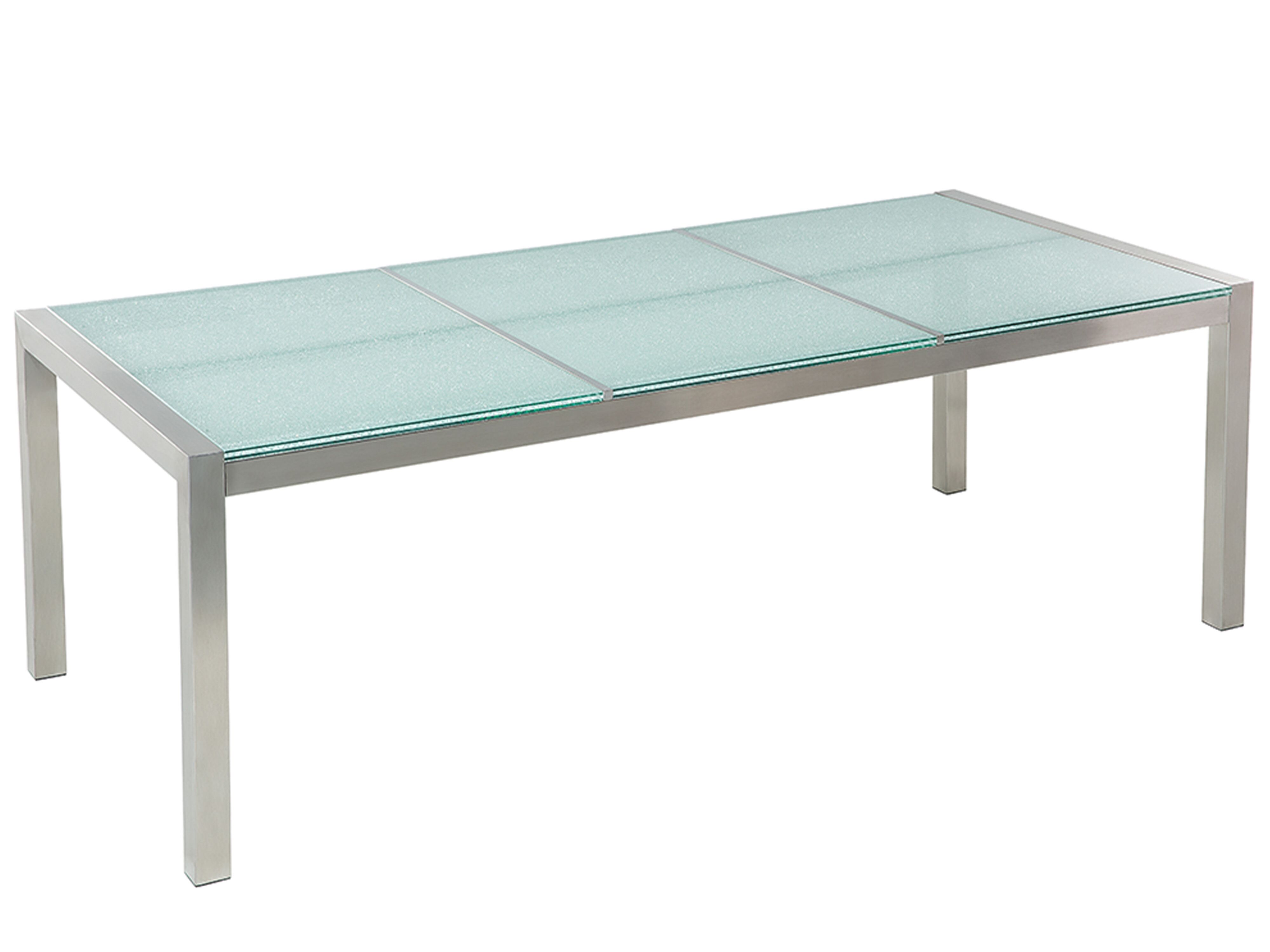 Garden Dining Table GROSSETO 220 cm 100 cm Cracked Glass Transparent