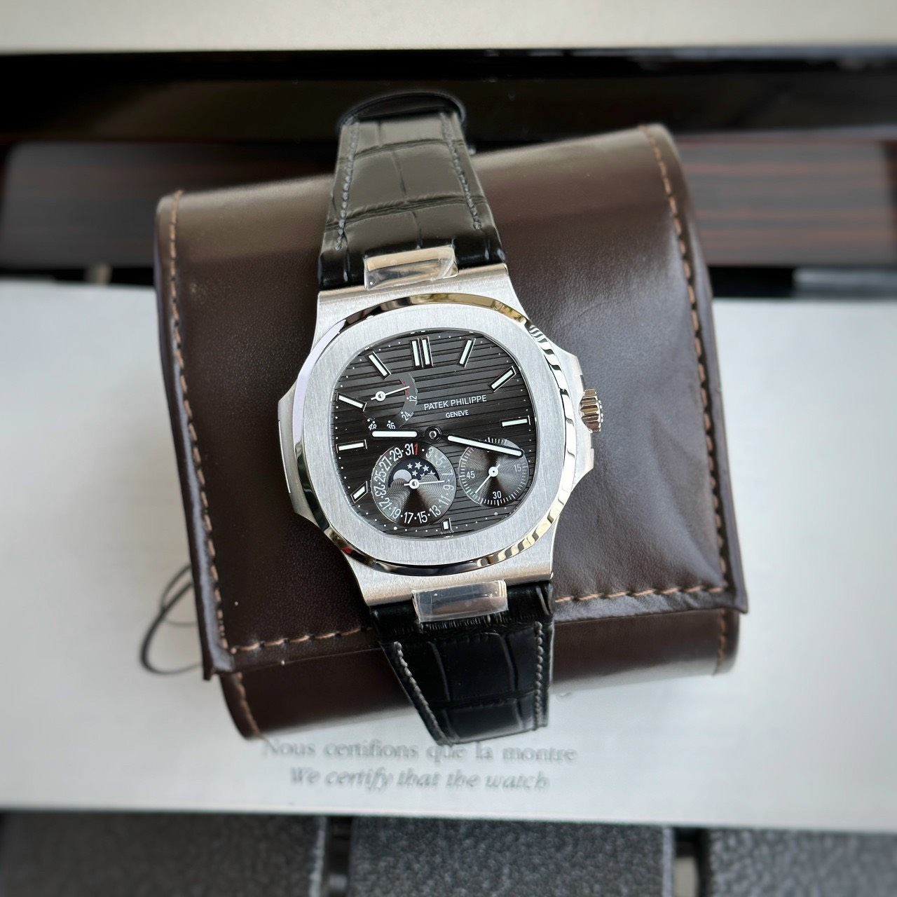 Patek Philippe 5712 Replica Watch Grey Dial GR Factory 40mm - Elite Watch Atelier
