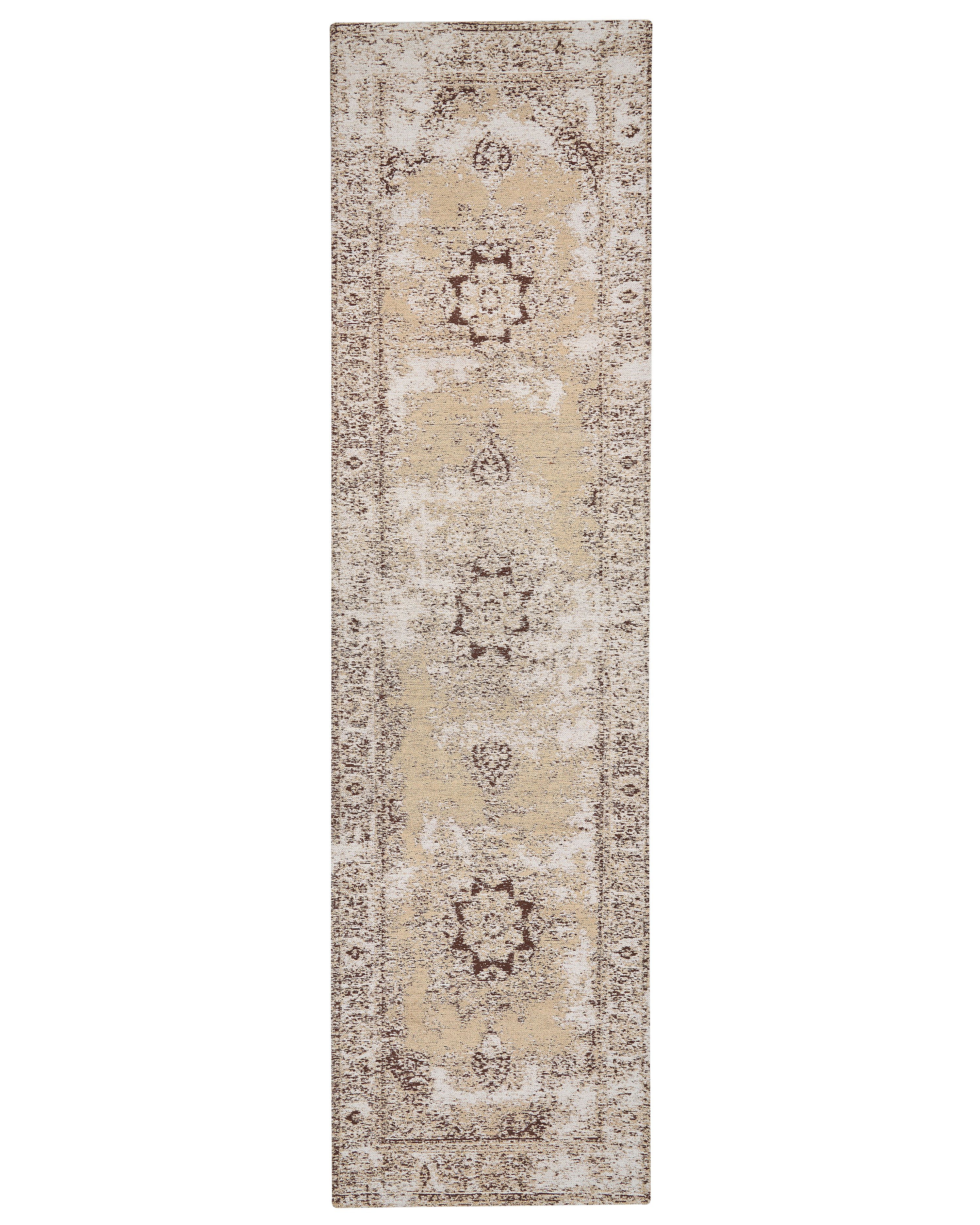 Rug ALMUS Brown 80 x 300 cm Cotton