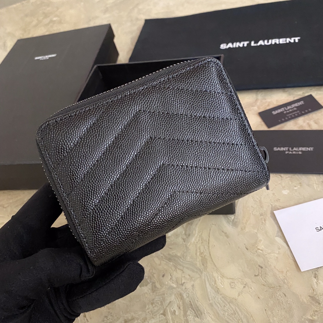 MONOGRAM COMPACT ZIP AROUND WALLET IN GRAIN DE POUDRE EMBOSSED LEATHER1:1High-quality replica