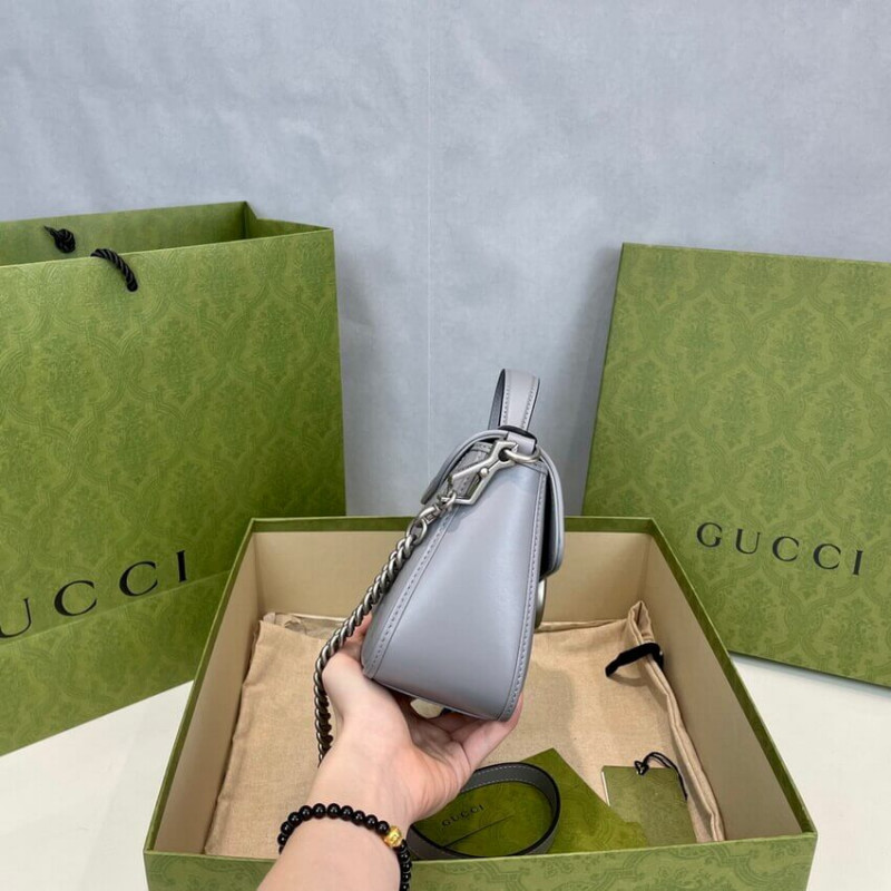 Replica Gucci Gg Marmont Grey Matelasse Leather Mini Top Handle Bag 5835711:1High-quality replica