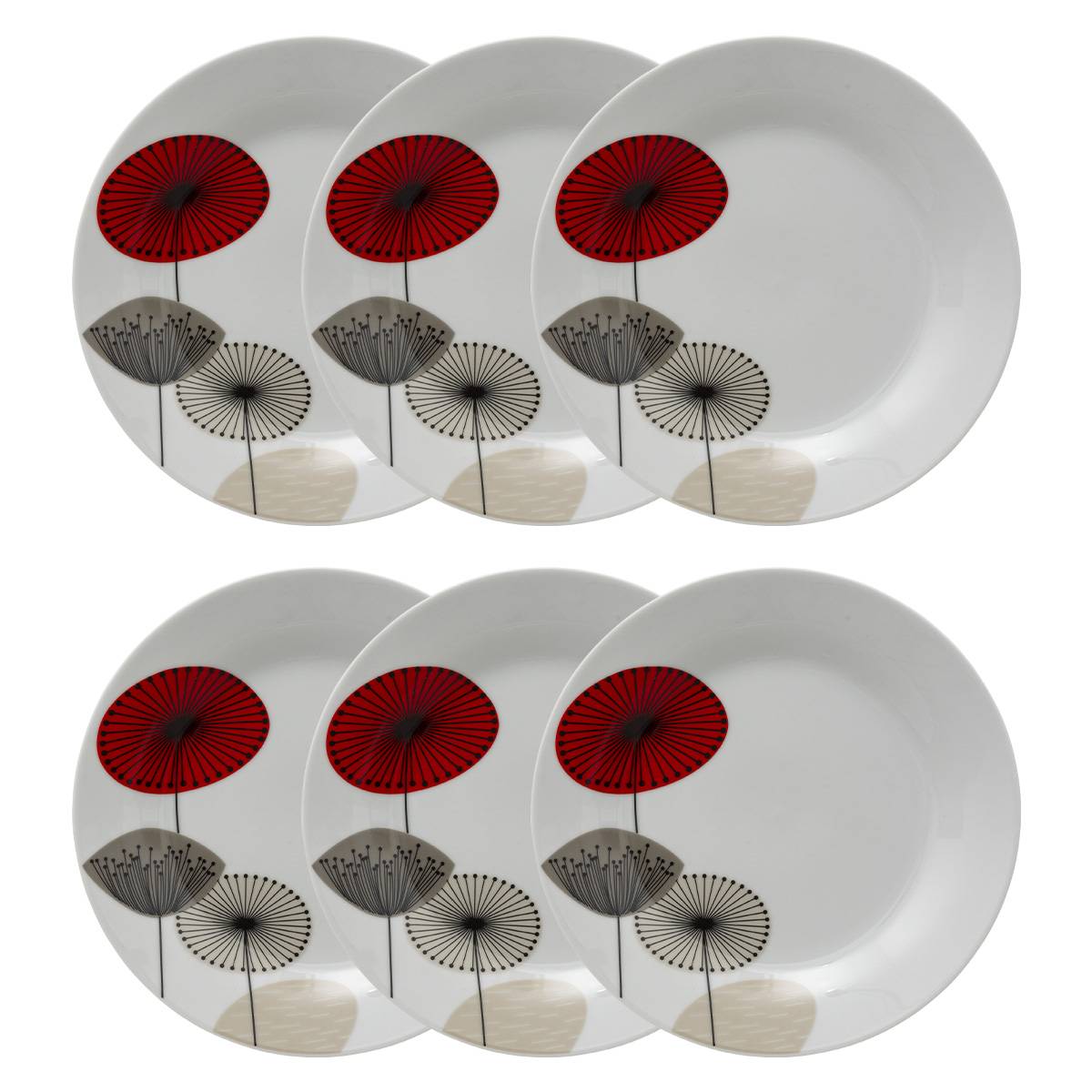 Set of 6 dessert plates "Osara" D.19.2 cm, White