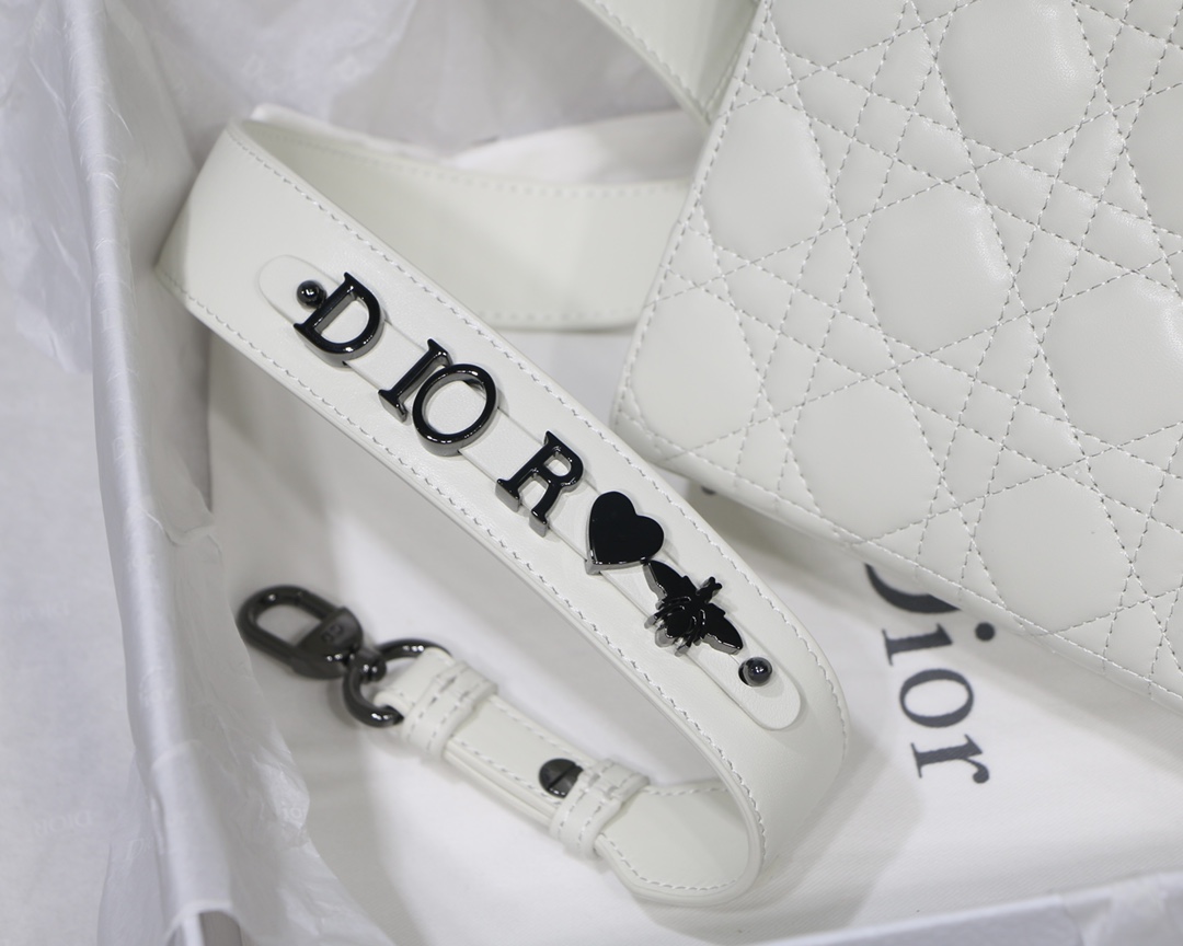 Small Lady Dior My Abcdior Bag Black/Grey/White For Women 8in/20cm1:1High-quality replica
