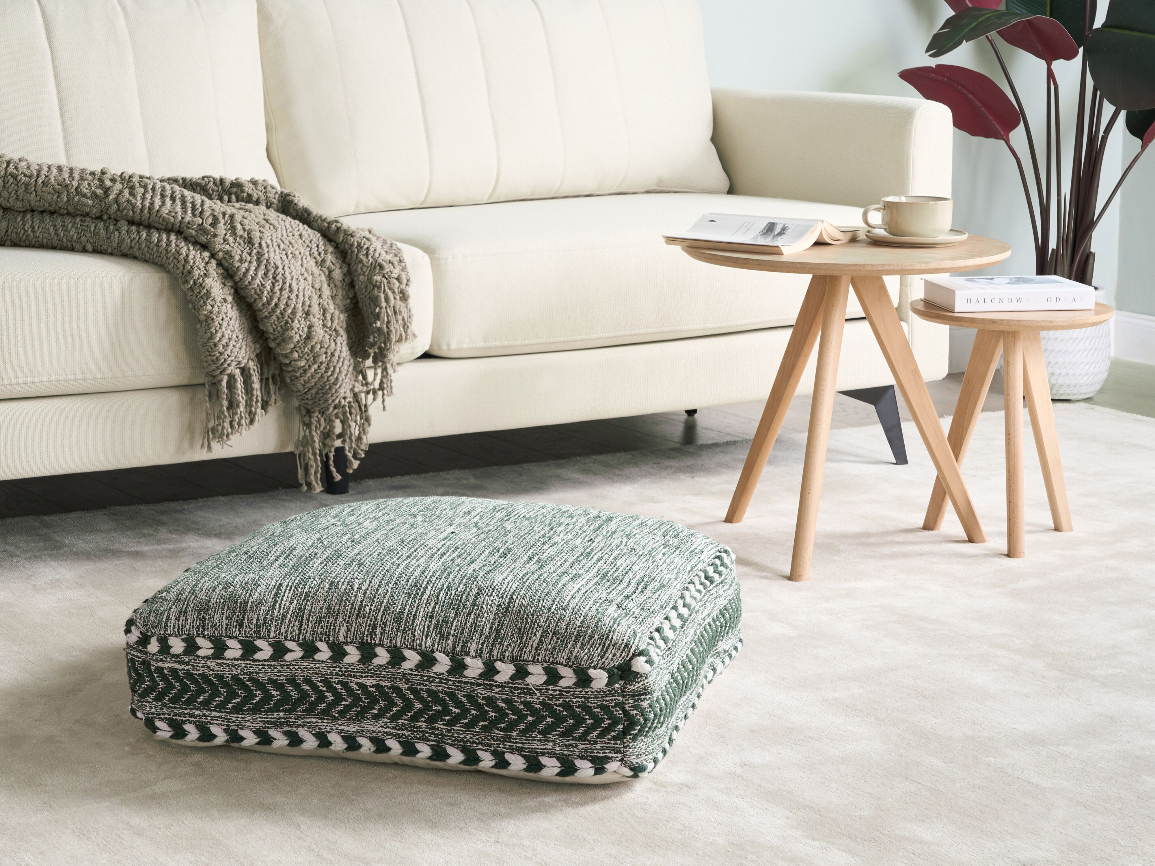 Pouffe BIRCH Cotton Dark Green