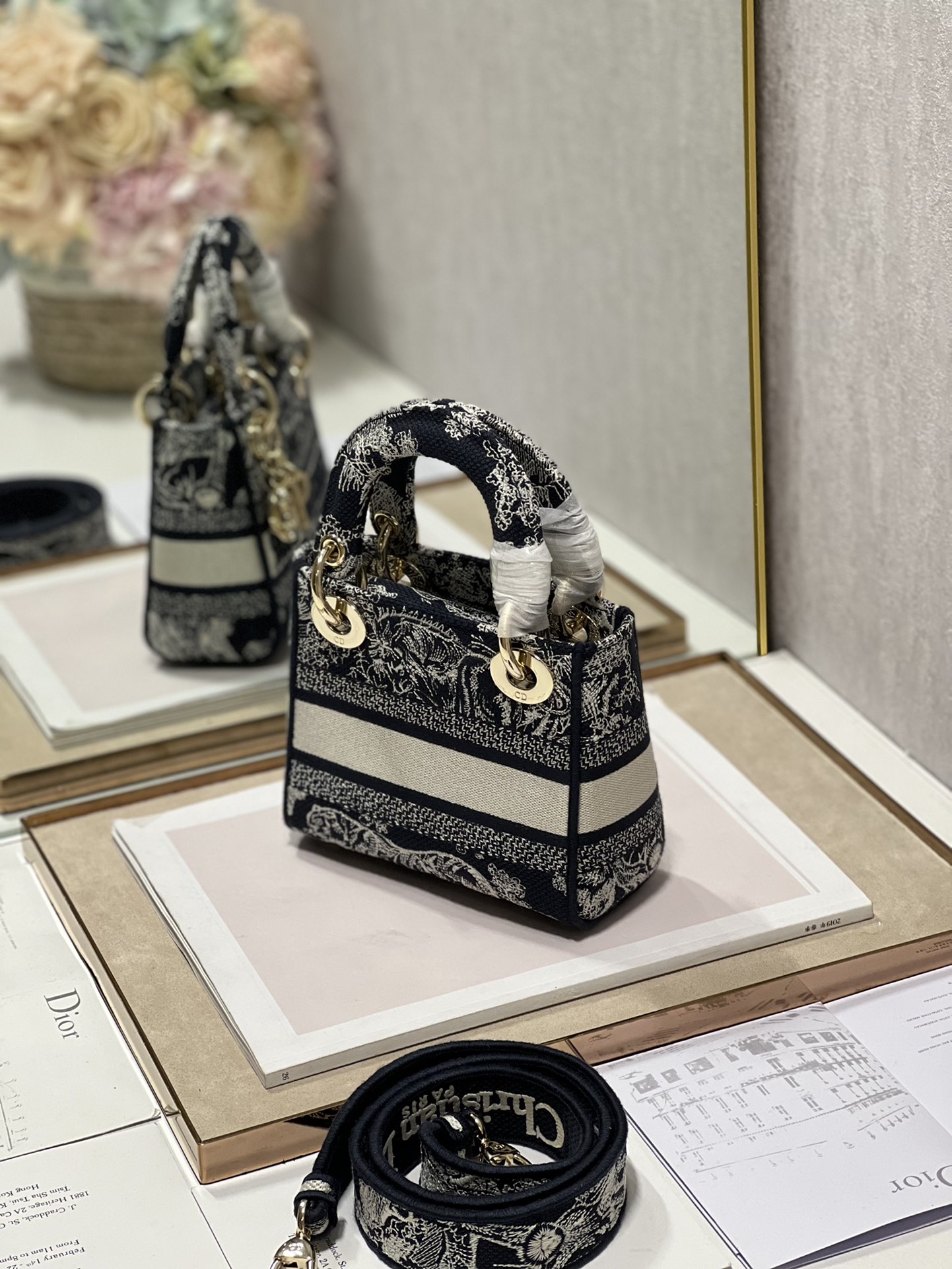 Mini Lady D-Lite Bag Black  For Women 6.5in/17cm1:1High-quality replica