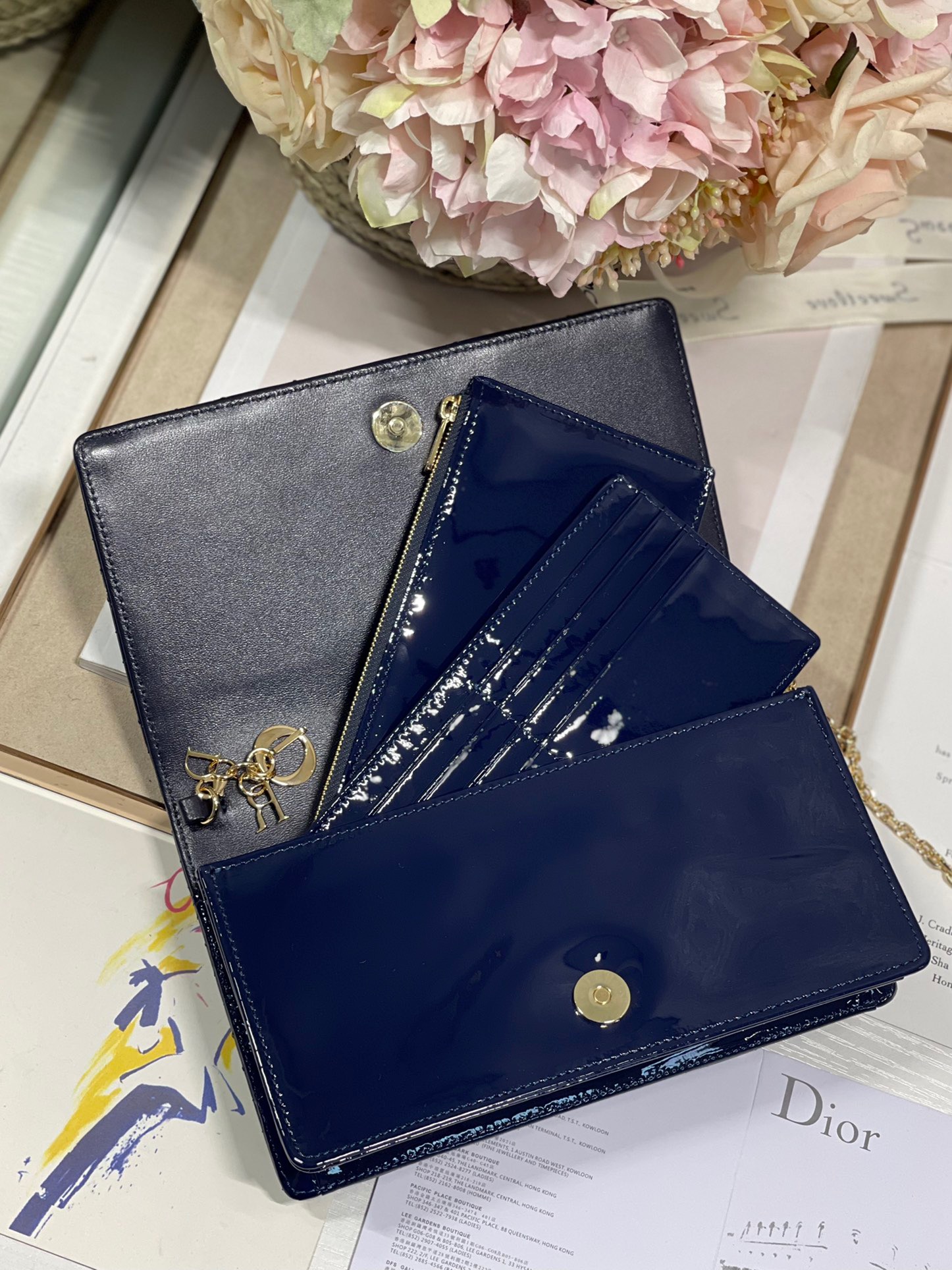 Christian Dior Lady Dior Pouch Navy, For Women, Women’s Handbags 8.5in/21.5cm CD1:1High-quality replica