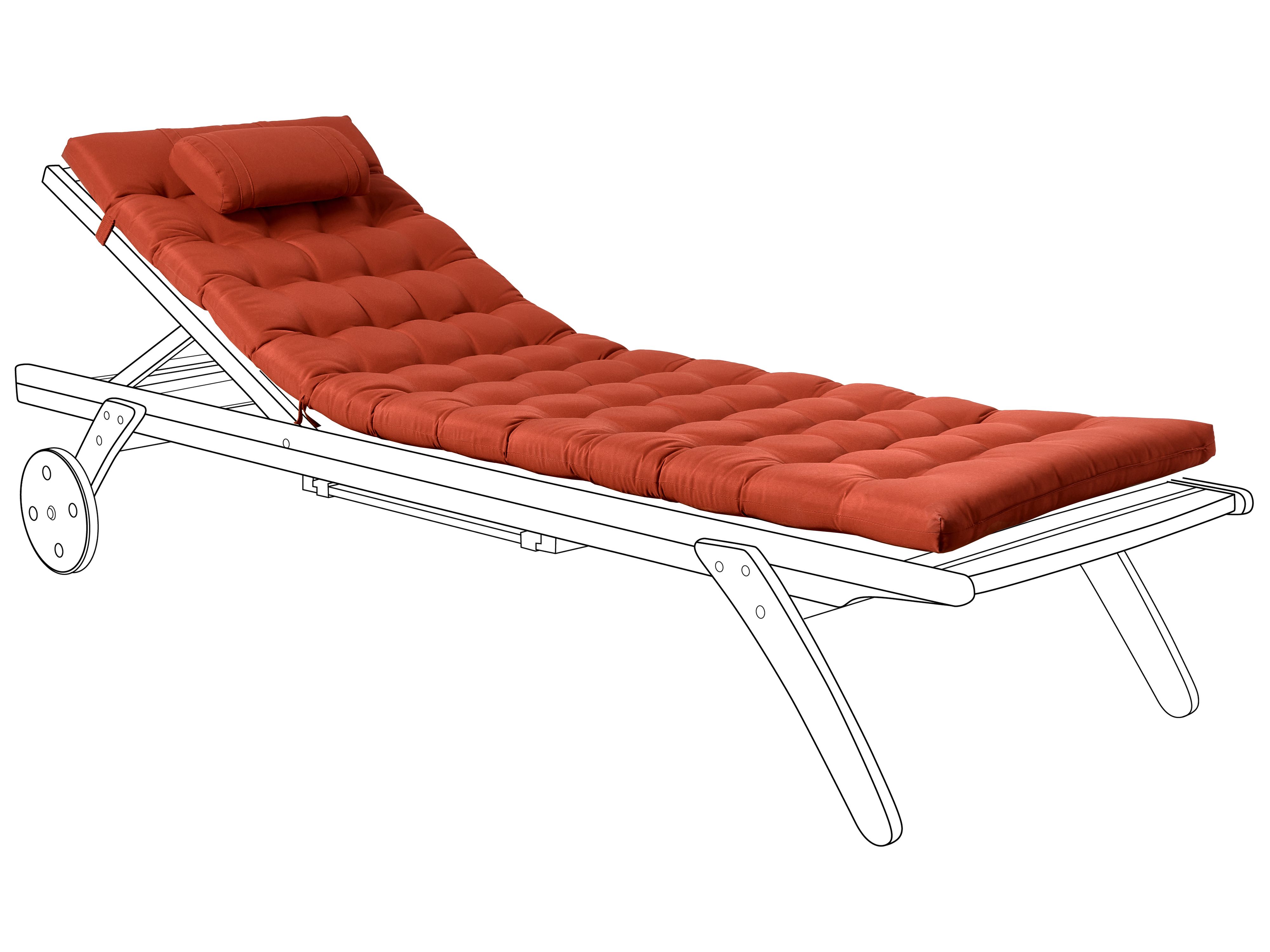 Sun Lounger Pad Cushion CESANA PREMIUM Red