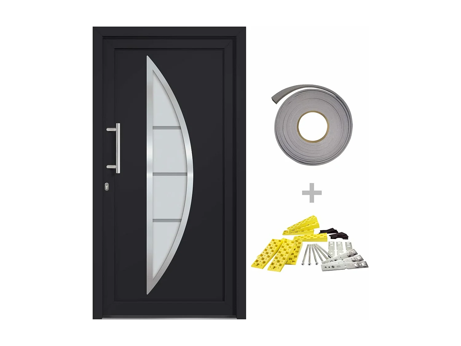 Porte d'entrée Anthracite 88x200 cm