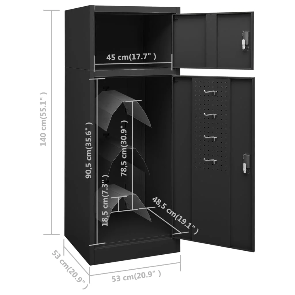 vidaXL Saddle Cabinet Steel Storage Rack Tack Locker Furniture Multi Colors - Image 27