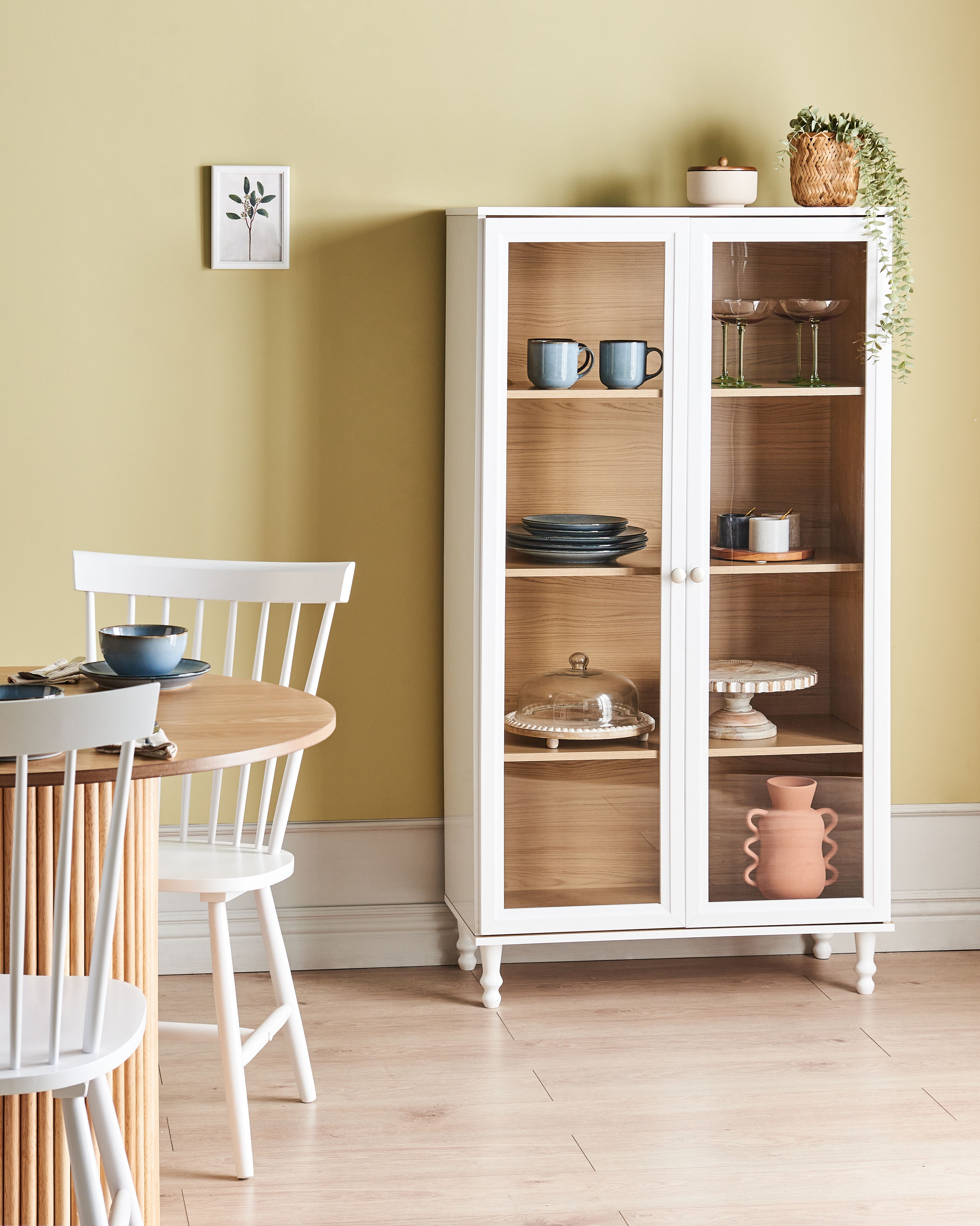 Glass Display Cabinet TINGLEDALE 80 cm White