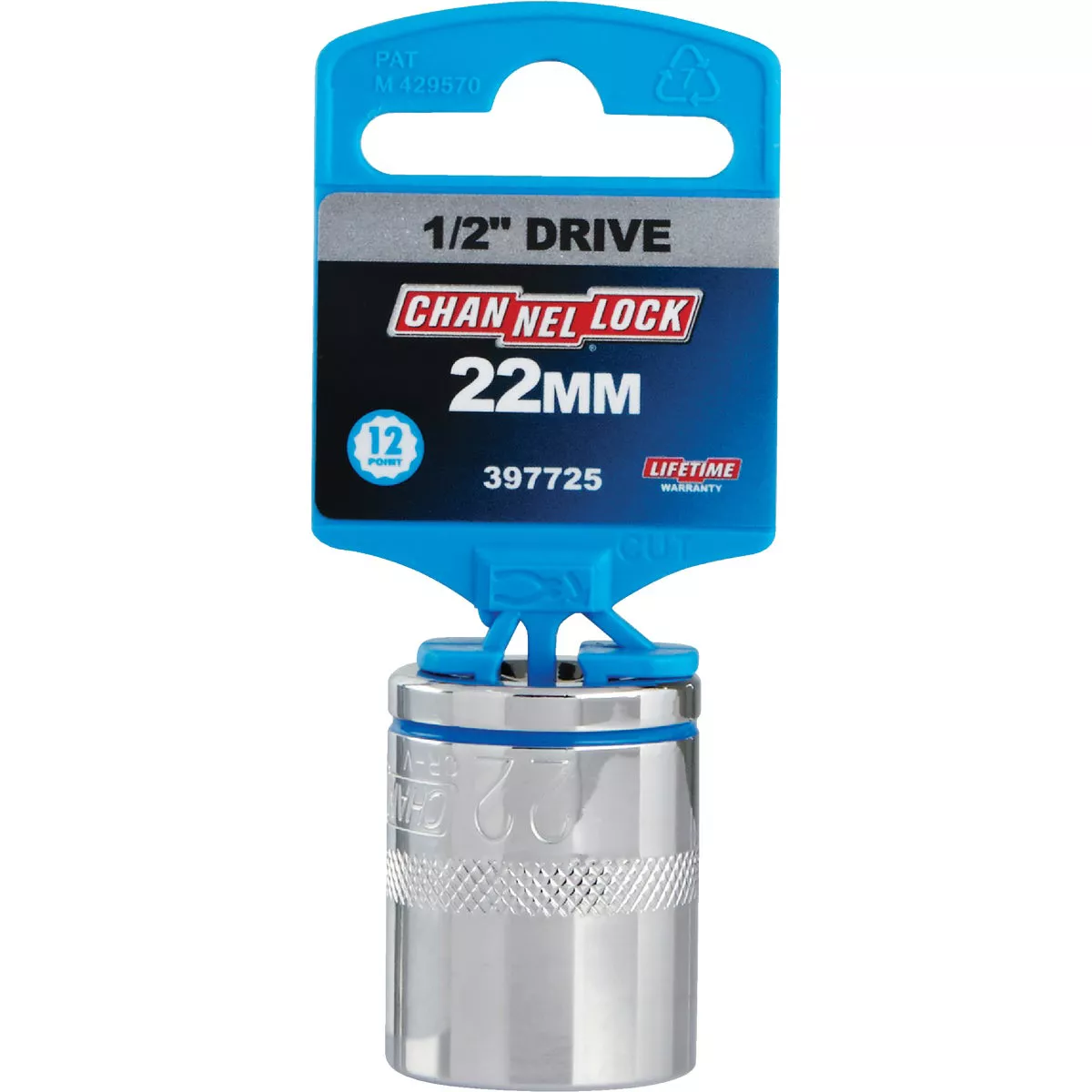 Channellock 1/2 In. Drive 22 mm 12-Point Shallow Metric Socket
