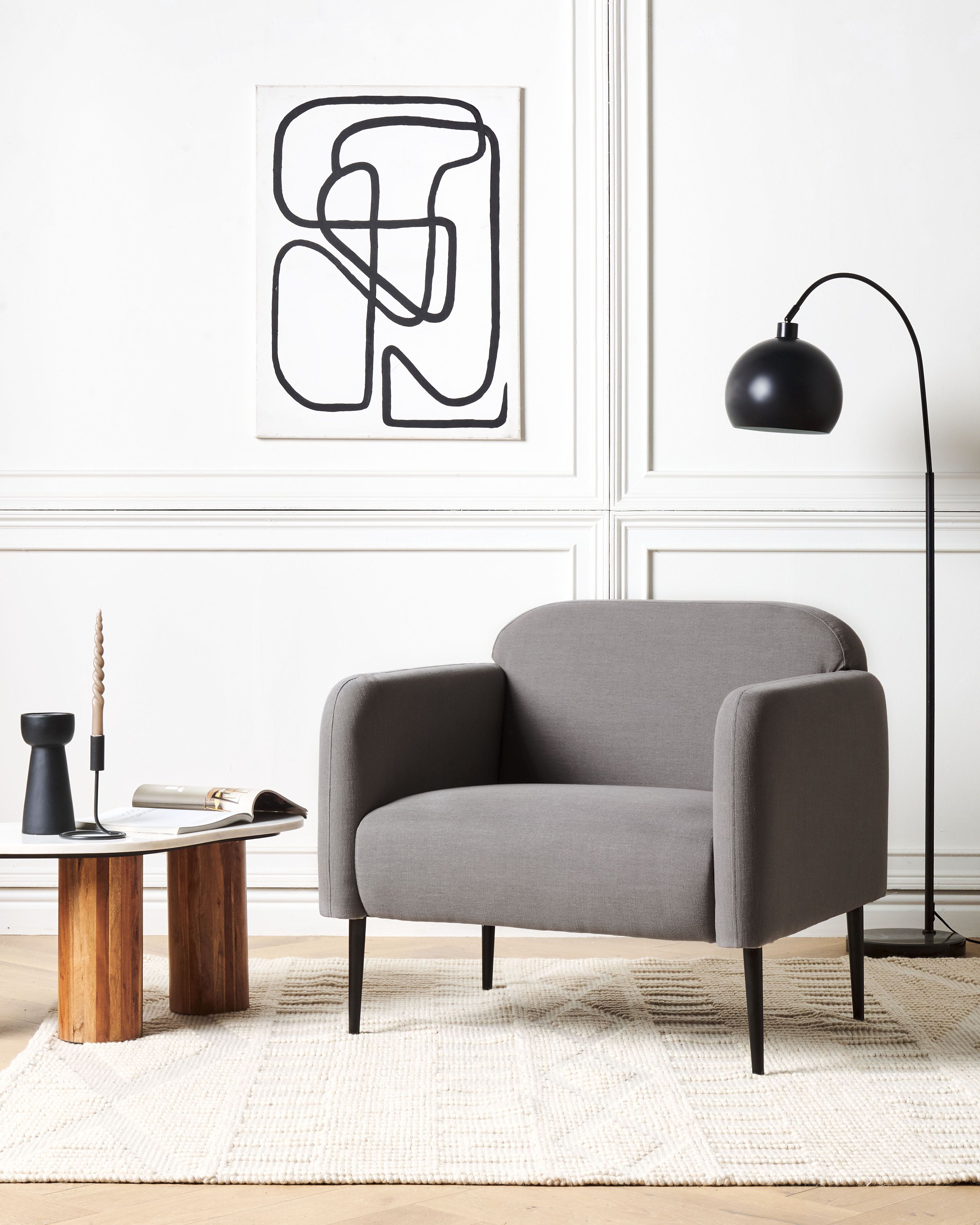Armchair STOUBY Linen Grey