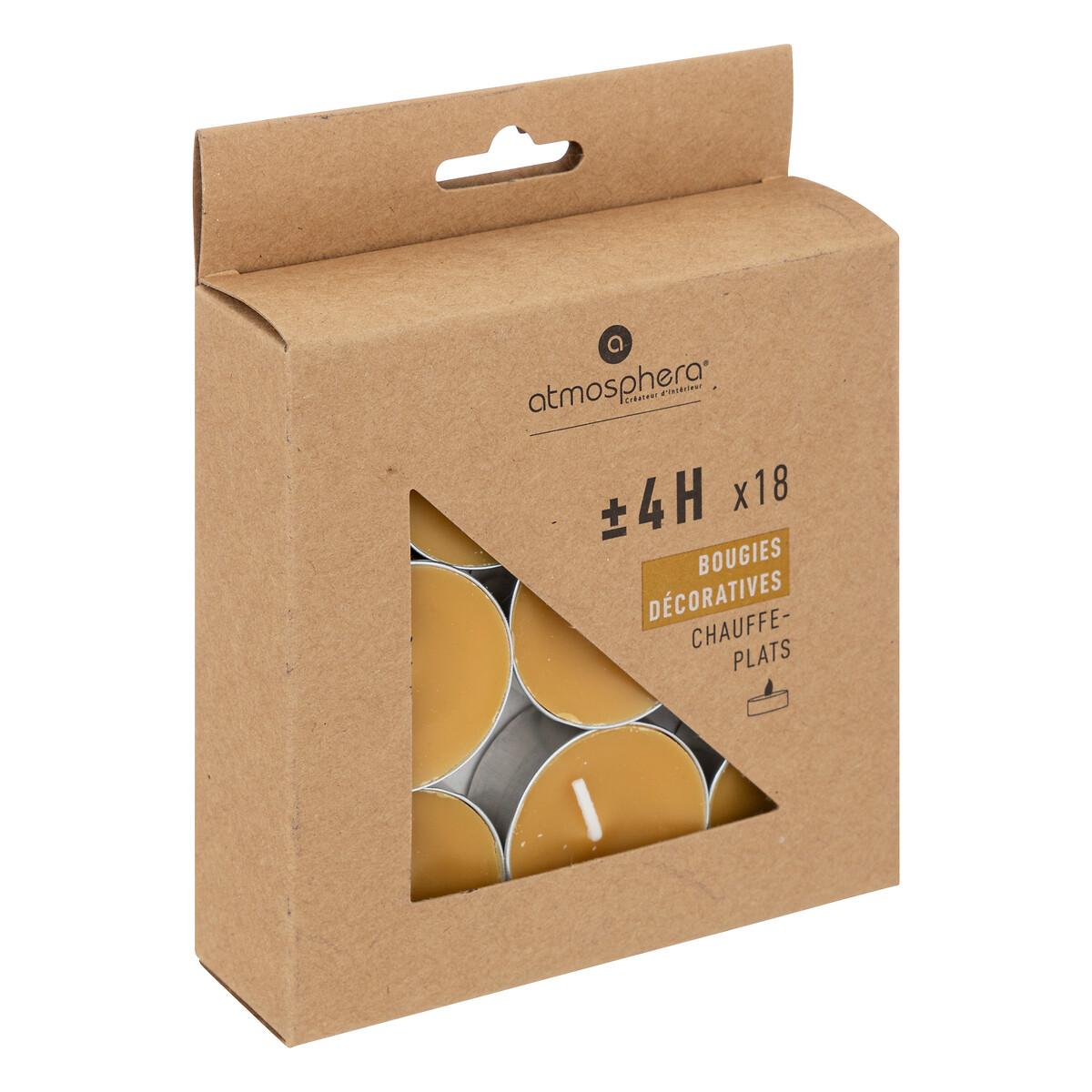 18 tea lights"Hugo" Mustard yellow, 13g