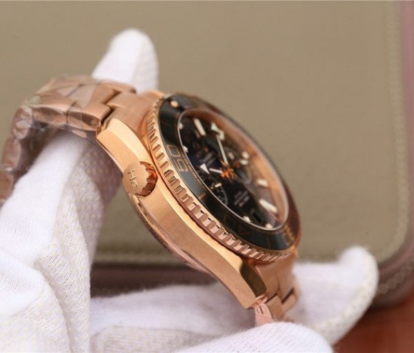 Replica Omega OMF Planet Ocean Master Chronometer RG Black Bezel Black Dial RG Bracelet A9901 - Top club