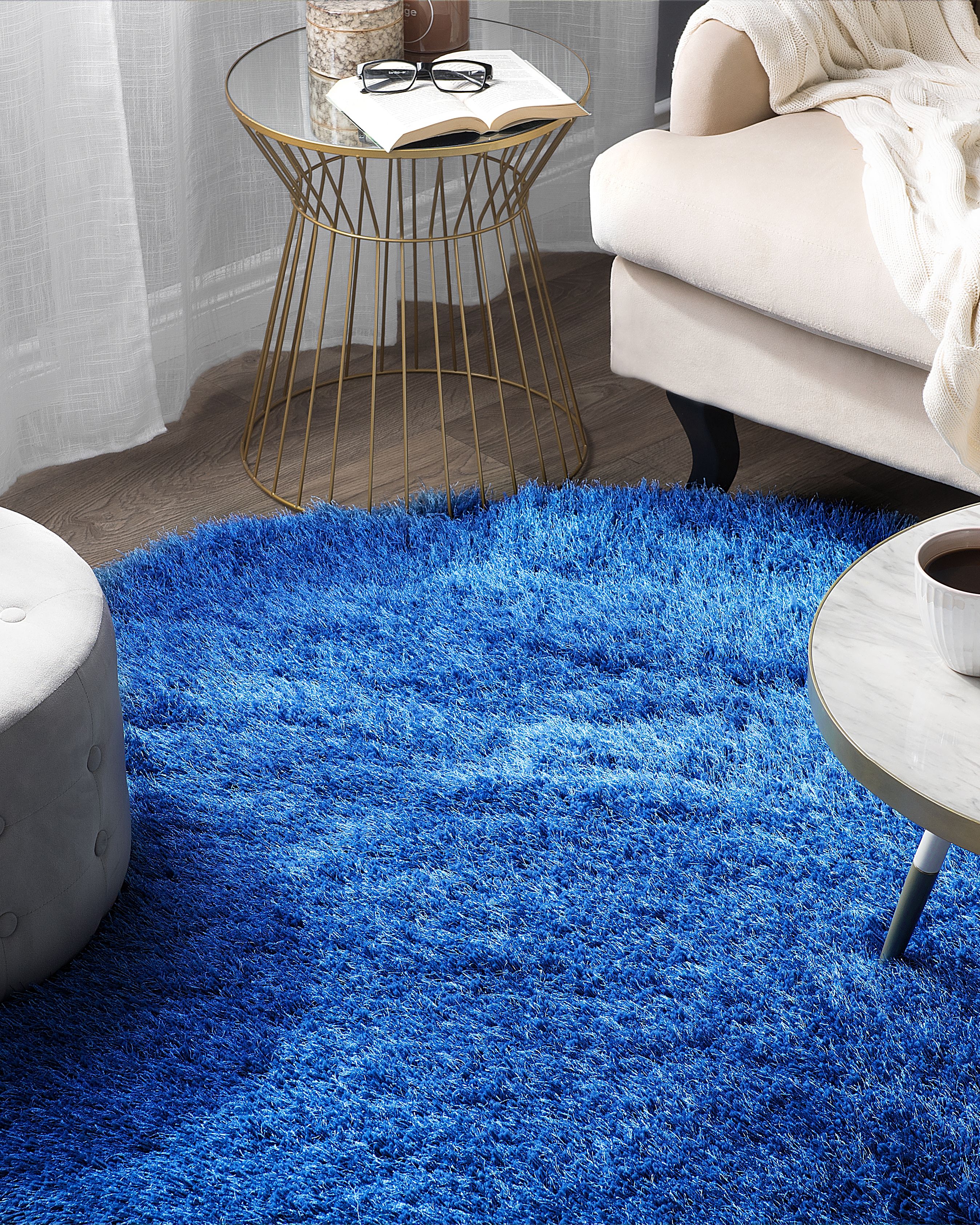 Shaggy Rug CIDE Blue ø 140 cm