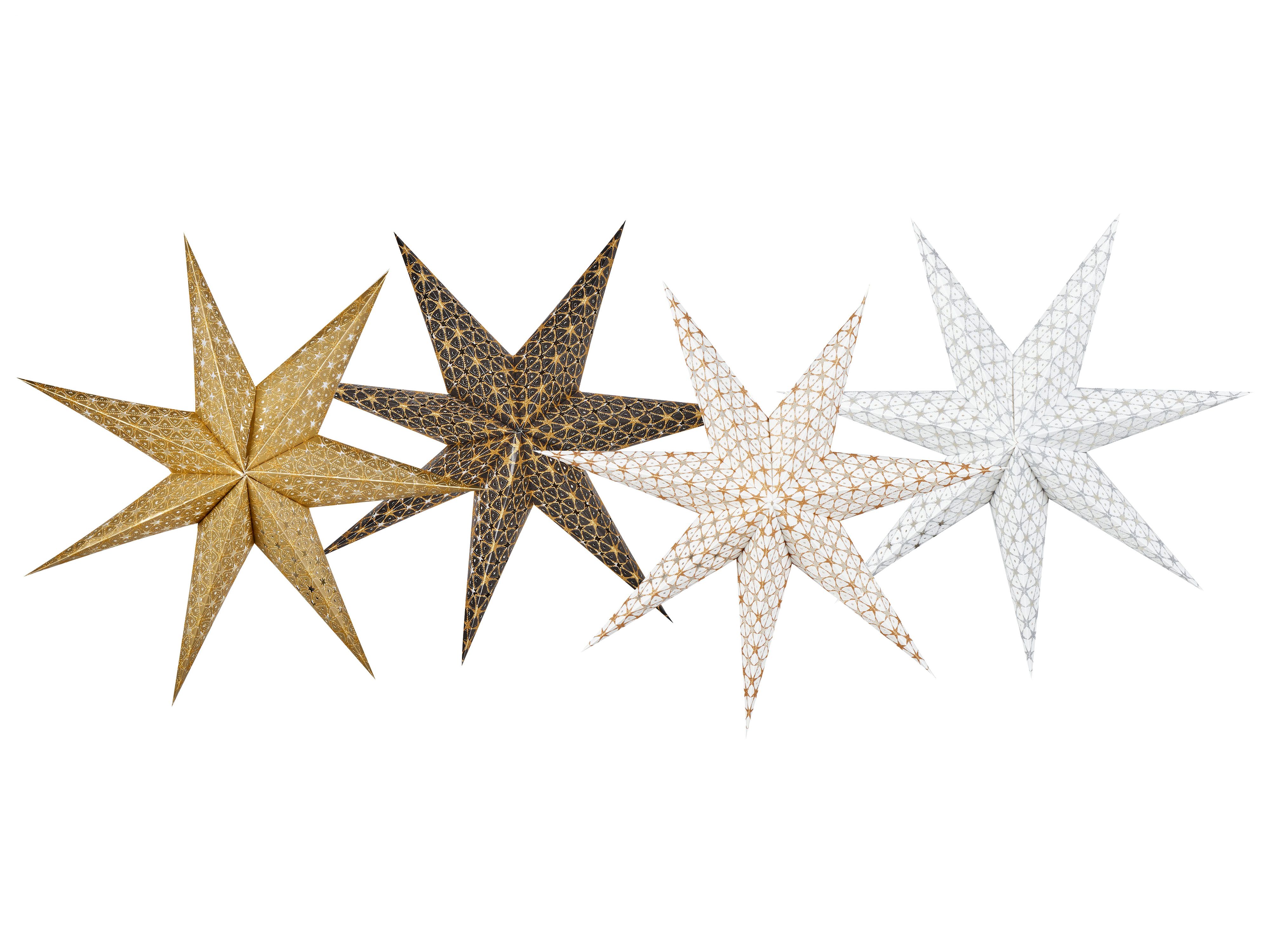 Set of 4 Hanging Decorations LED TRISUL Star 60 cm Multicolour