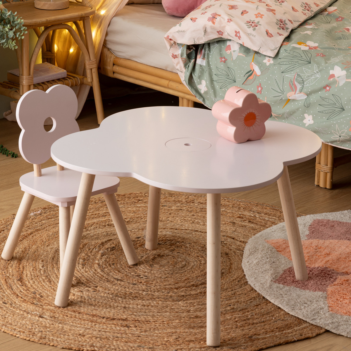 Children's table "Ally" Pink, 51x51x40 cm