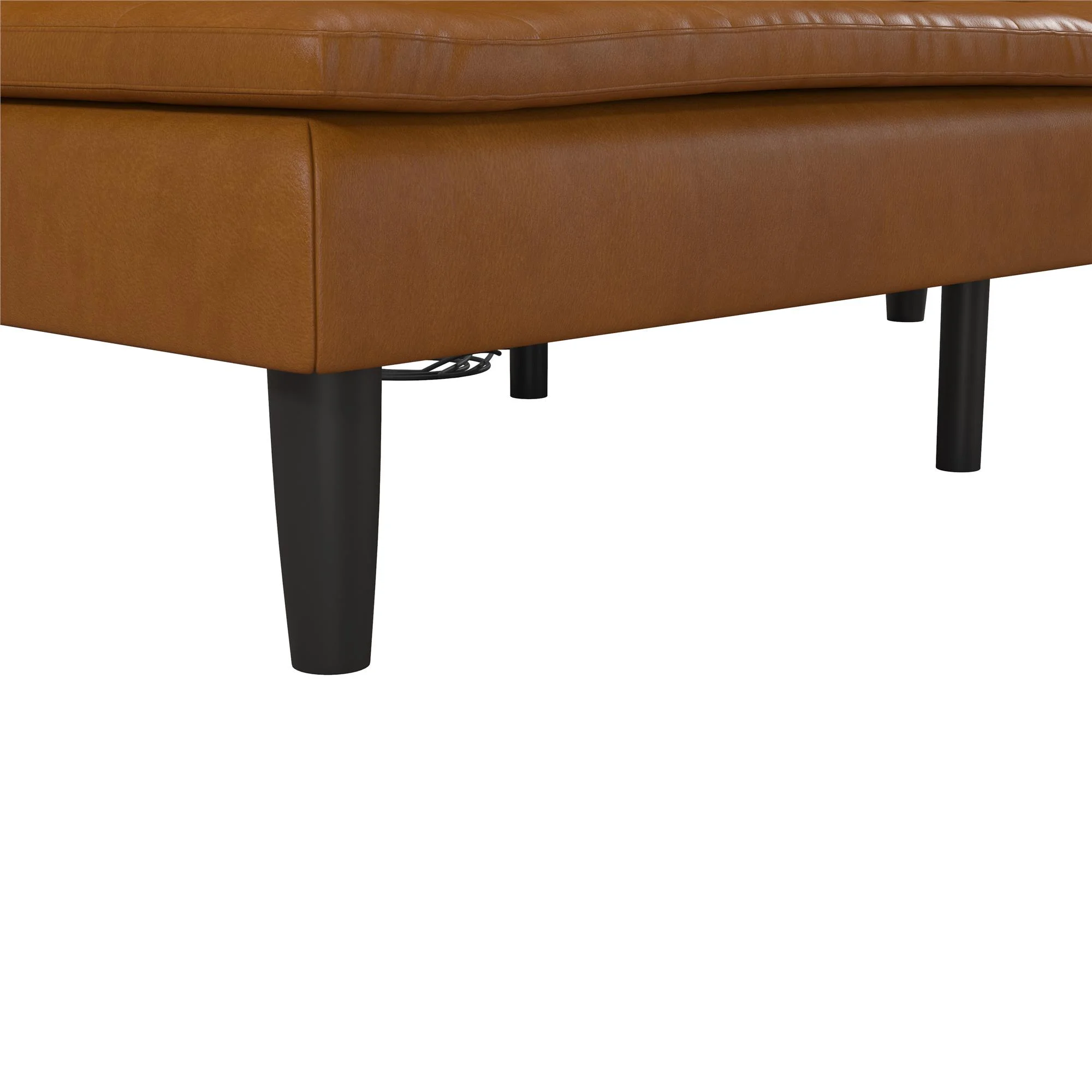 Mainstays Memory Foam 71.5" Futon with Cupholder and USB, Black Faux Leather - Image 52
