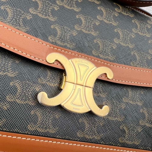 CELINE TRIOMPHE canvas and calfskin handbag celine replica crossbody bags