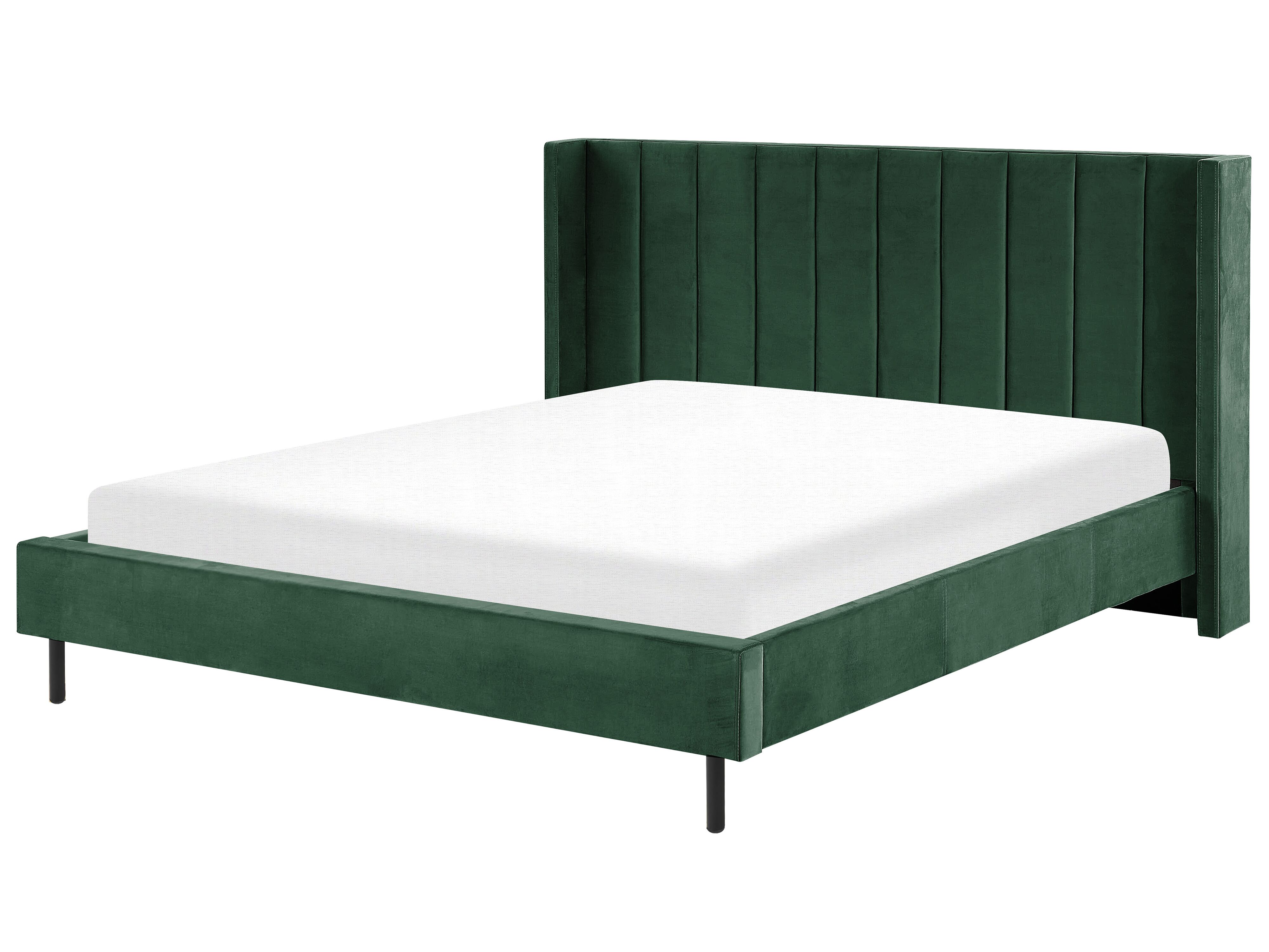 Bed Velvet VILLETTE 180 x 200 cm (EU Super King) Dark Green