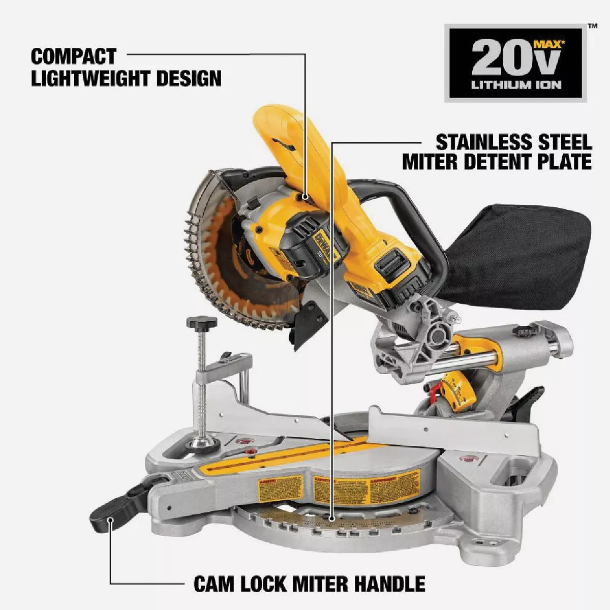 DEWALT 20V MAX 7-1/4 In. Sliding Compound Cordless Miter Saw Kit with 4.0 Ah Battery & Charger