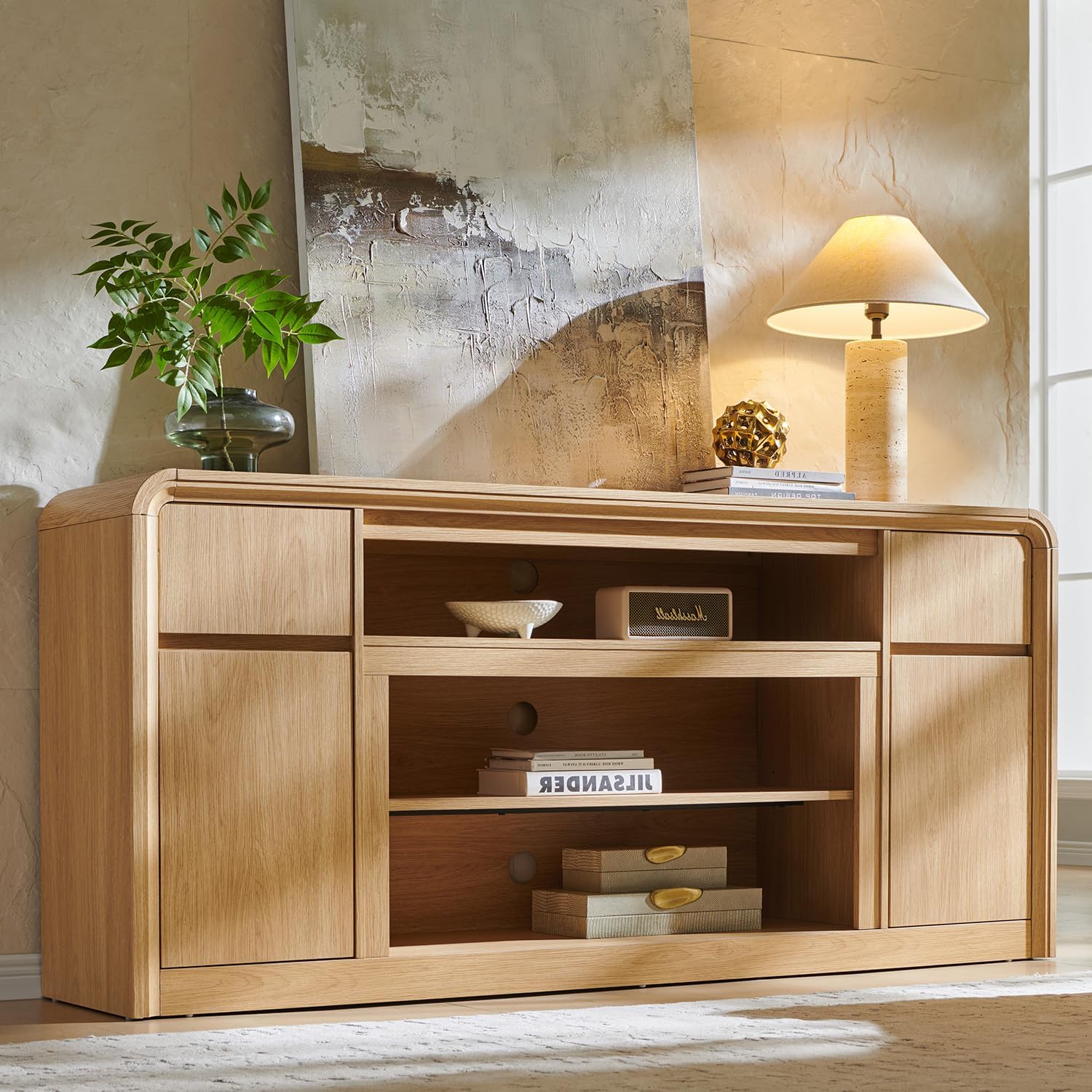 Modern TV Stand for 80 Inch TVs, 32