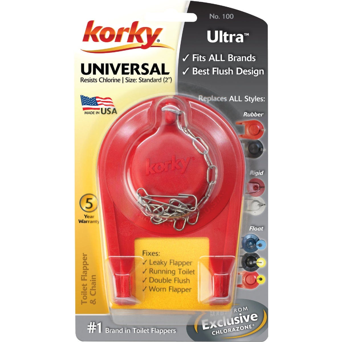 Korky Ultra Universal High Performance Red Flapper