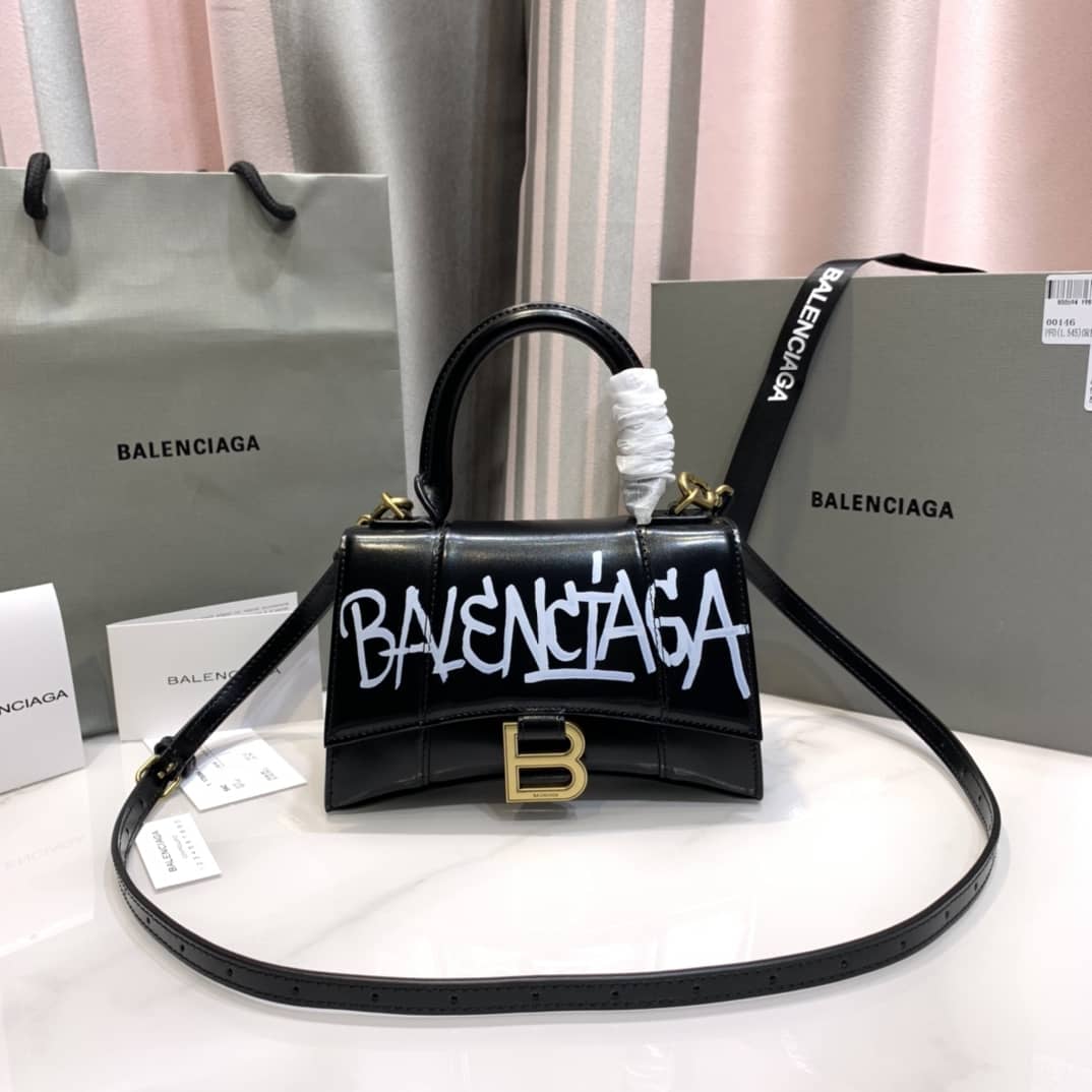 Balenciaga Hourglass Leather Top Handle Replica Bag - Replicaclubs