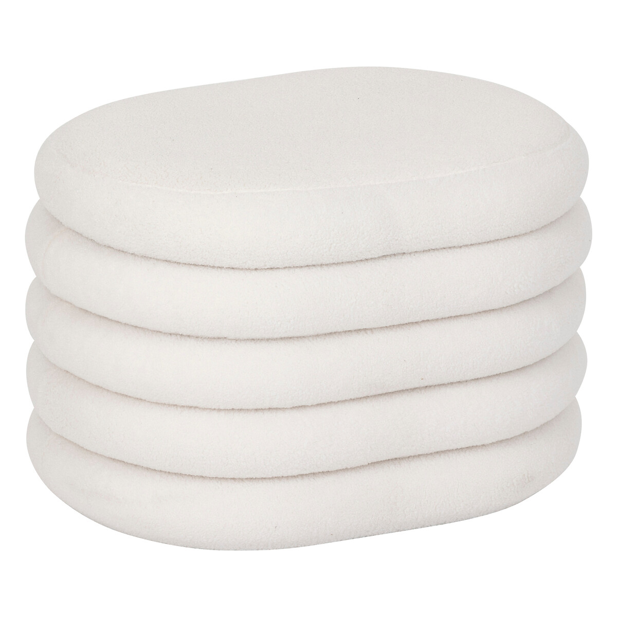 Terry chest pouffe "Guilia" White, 59x45 cm