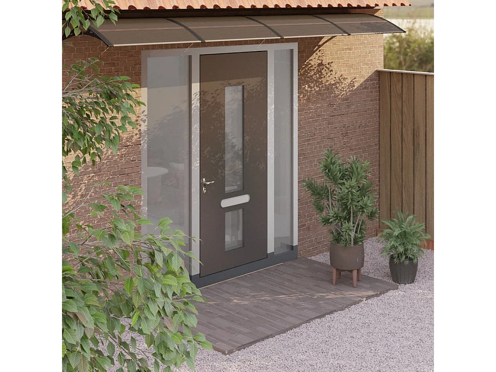 Auvent de porte Noir 350x100 cm Polycarbonate WVGQ2977