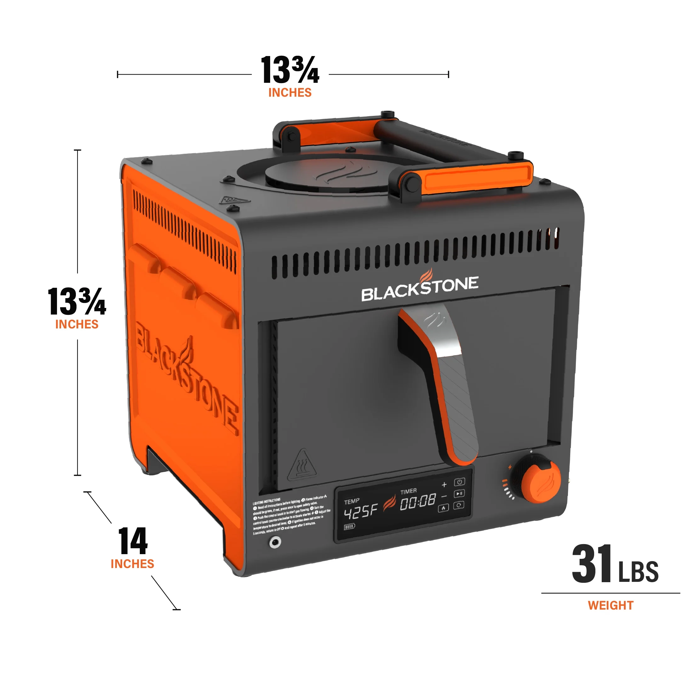 Blackstone Adventure Ready Portable Propane Air Fryer, 4 Quart, Gray & Orange, 18W, 3ft Cord - Image 4