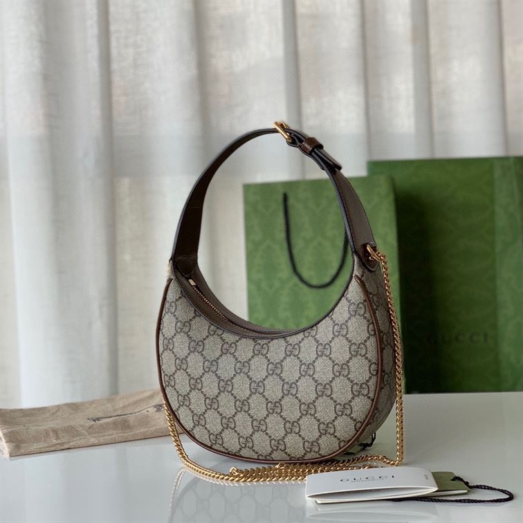 Half-moon-shaped mini bag with Interlocking G Beige and ebony – GB1161:1High-quality replica