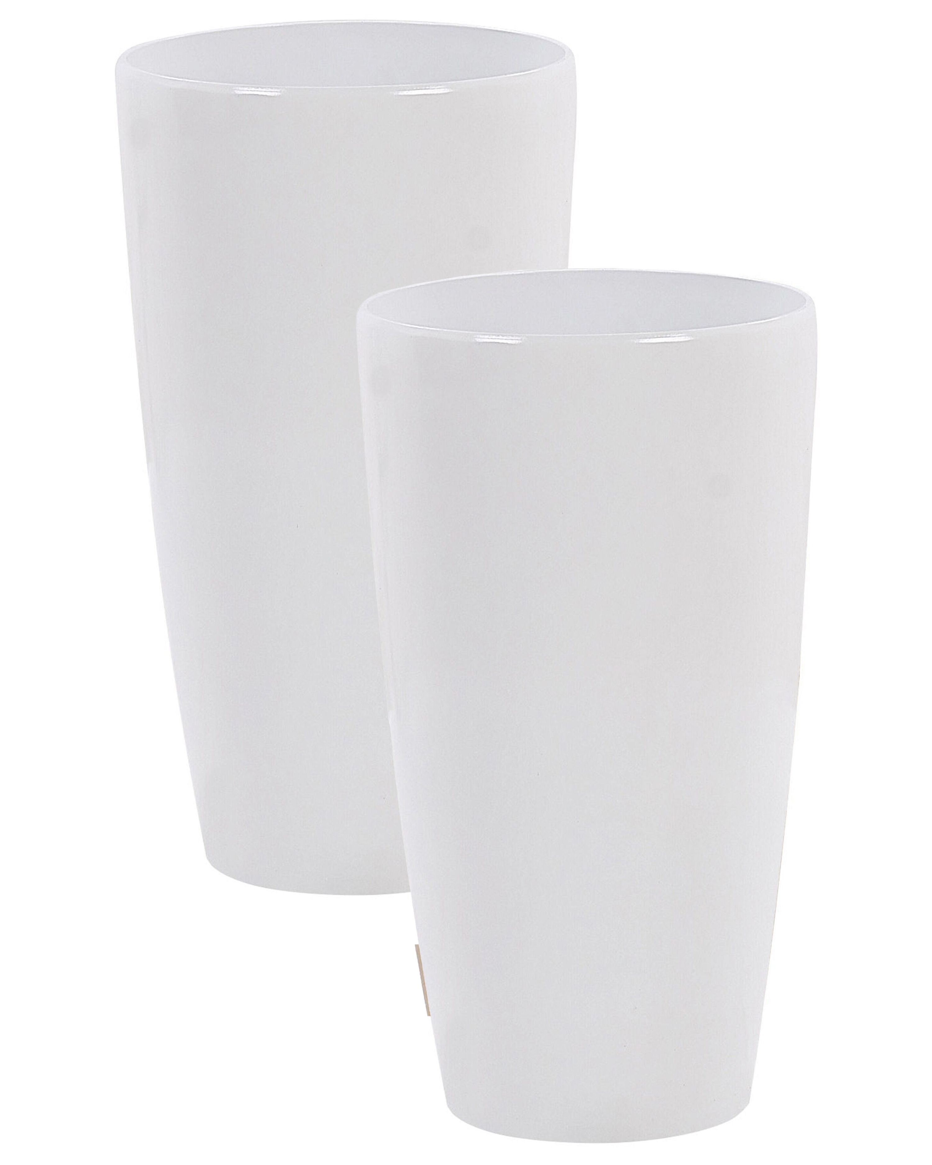 Set of 2 Plant Pots TSERIA 32 cm White