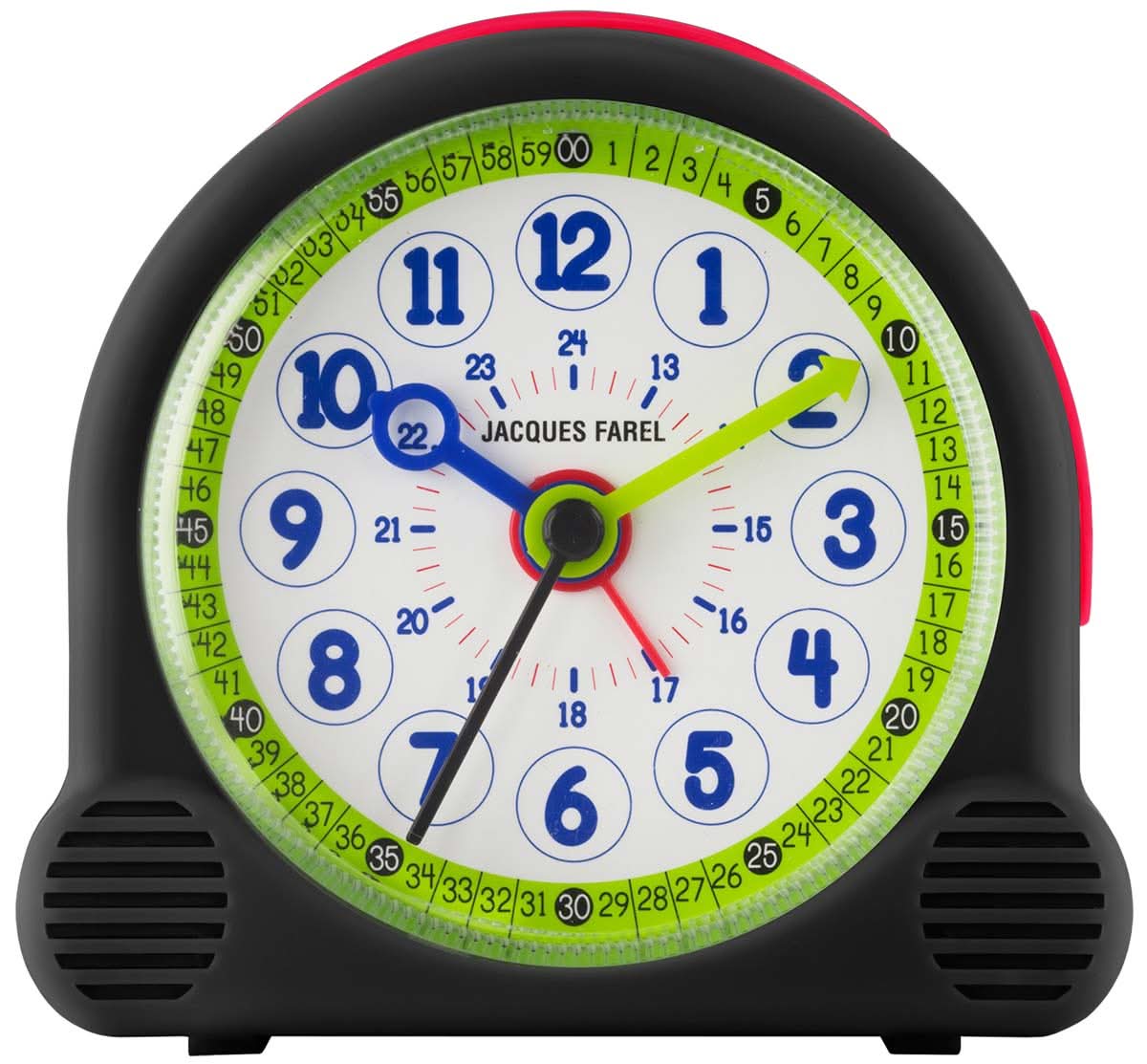 Jacques Farel Lernwecker Kids Alarm Clock Plastic • Geräuscharmes Quarzwerk • Schleichende Sekunde