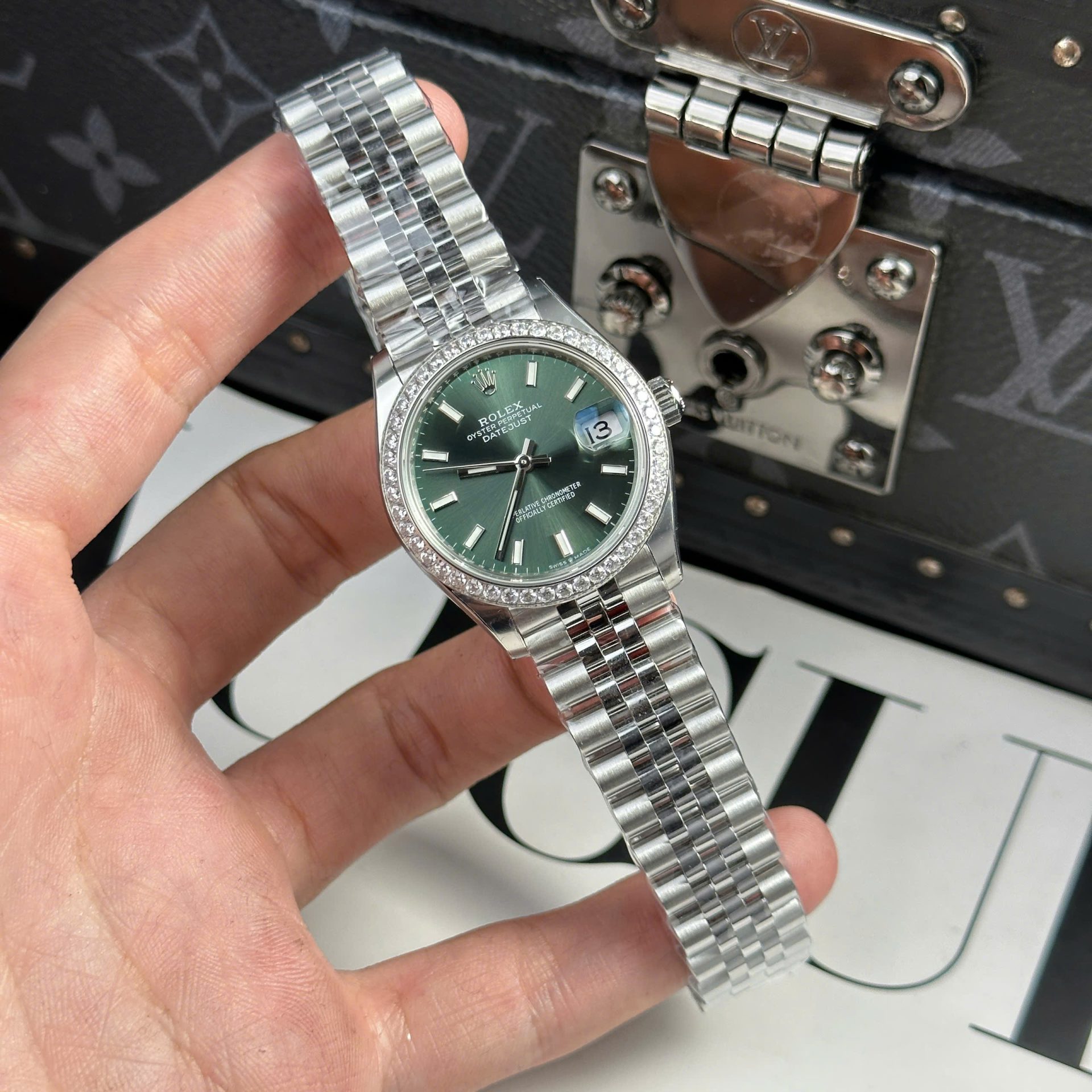 Rolex DateJust Clone Watch Dial Green Jubilee Strap THB Factory 31mm - Elite Watch Atelier