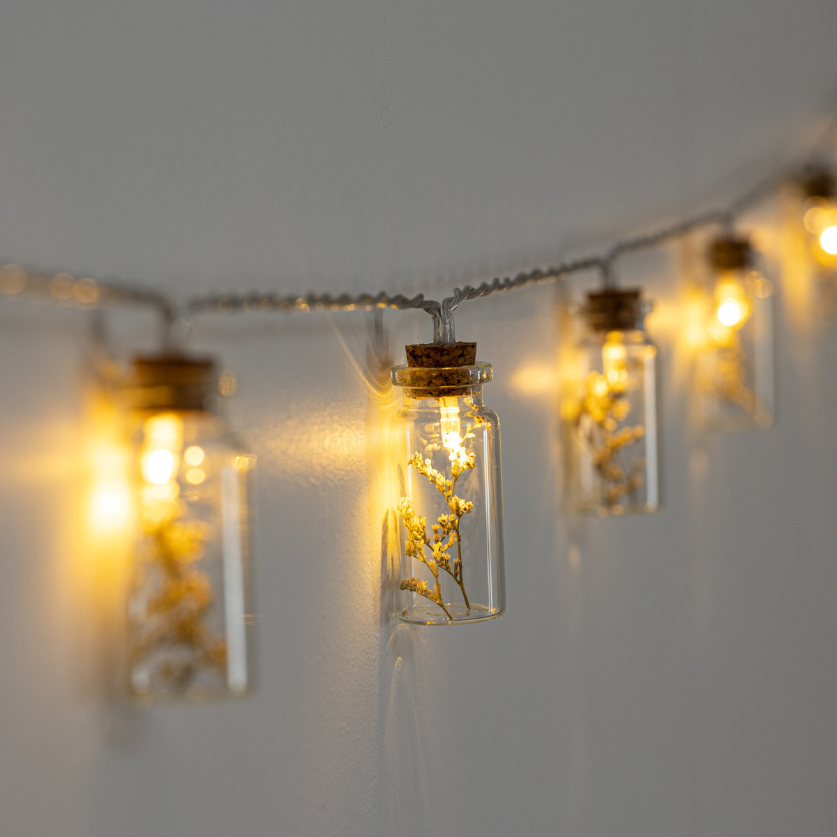 Battery powered LED garland Beige, L.165 cm