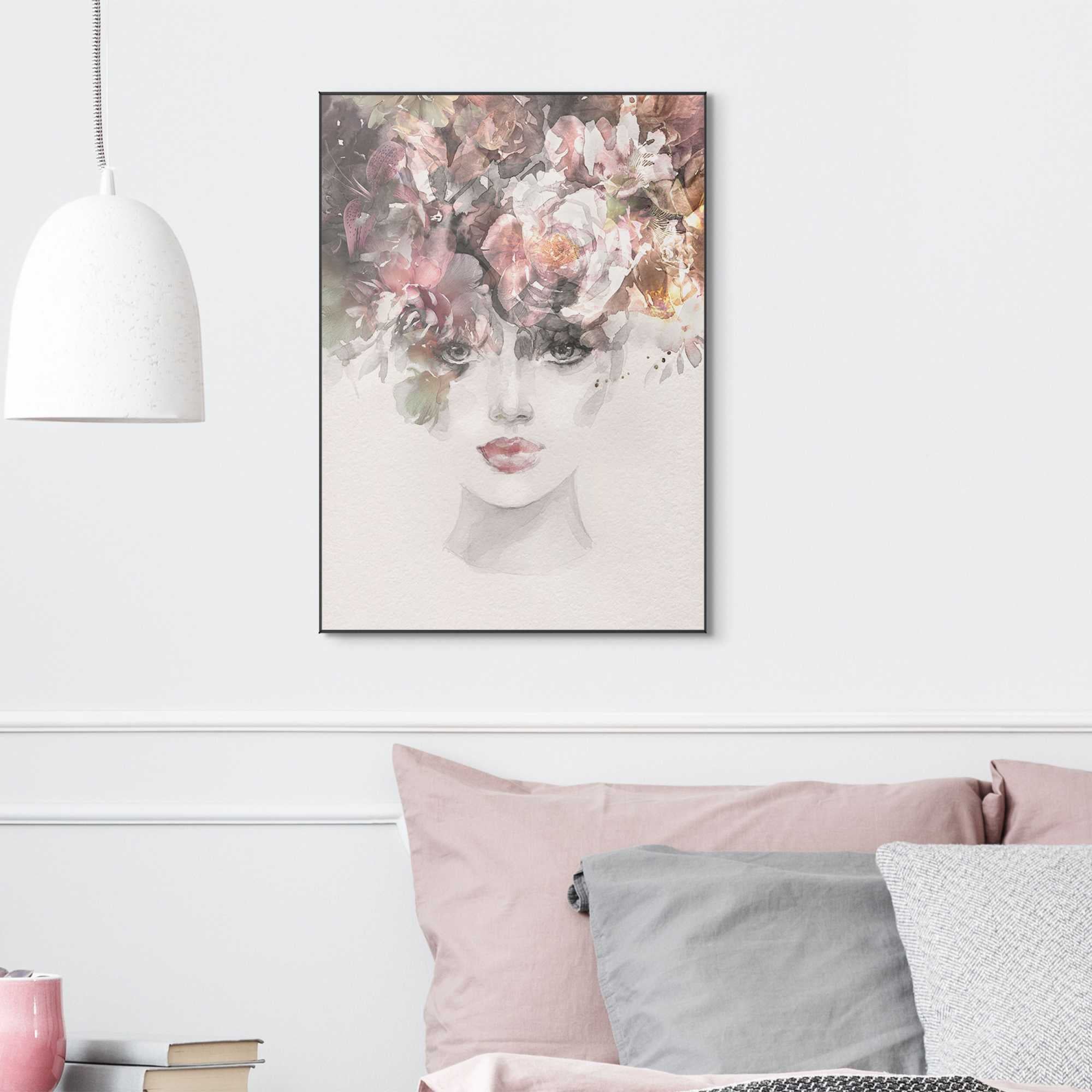 Reinders - Blooming Mind - Schilderij 70x50cm Zwart