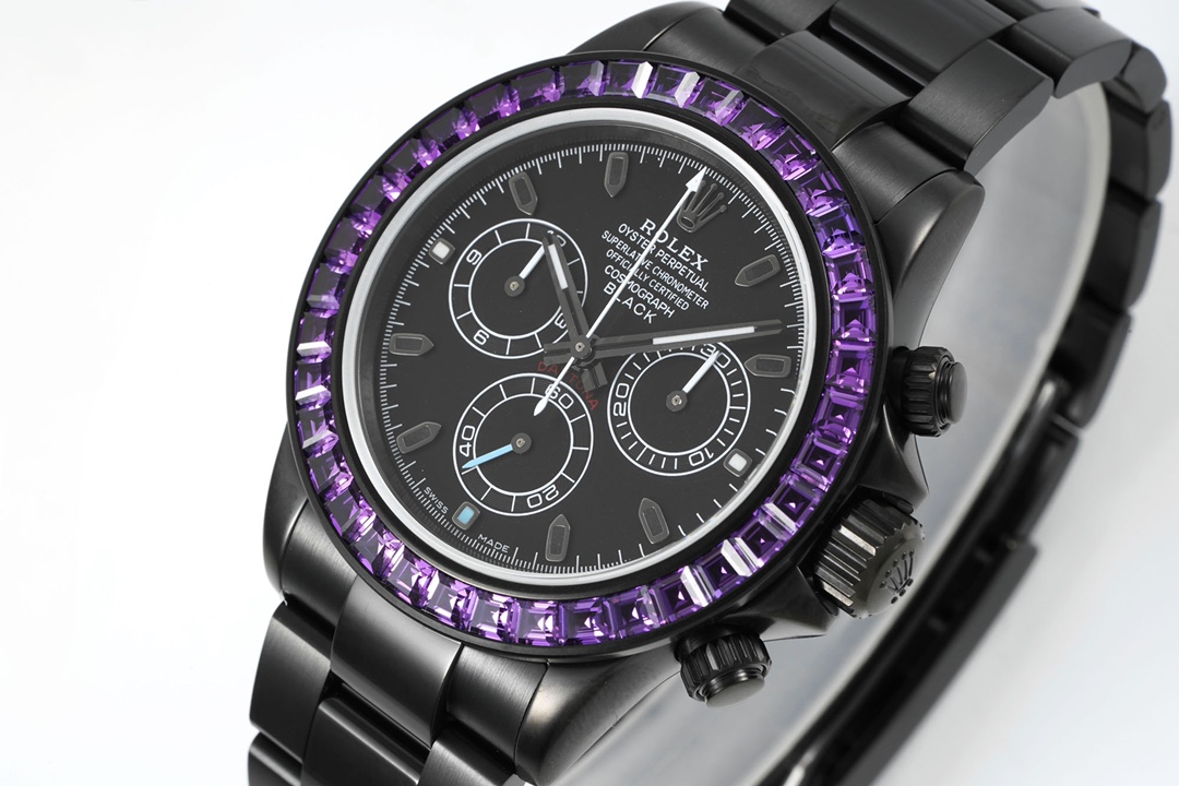 Rolex Daytona Blaken with Black DLC Coating - Modified Blue Diamond - Black(1:1 replica) - Top club