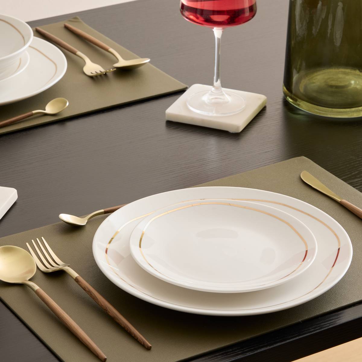 Set of 6 dessert plates "Selena" Porcelain, D.19 cm, White